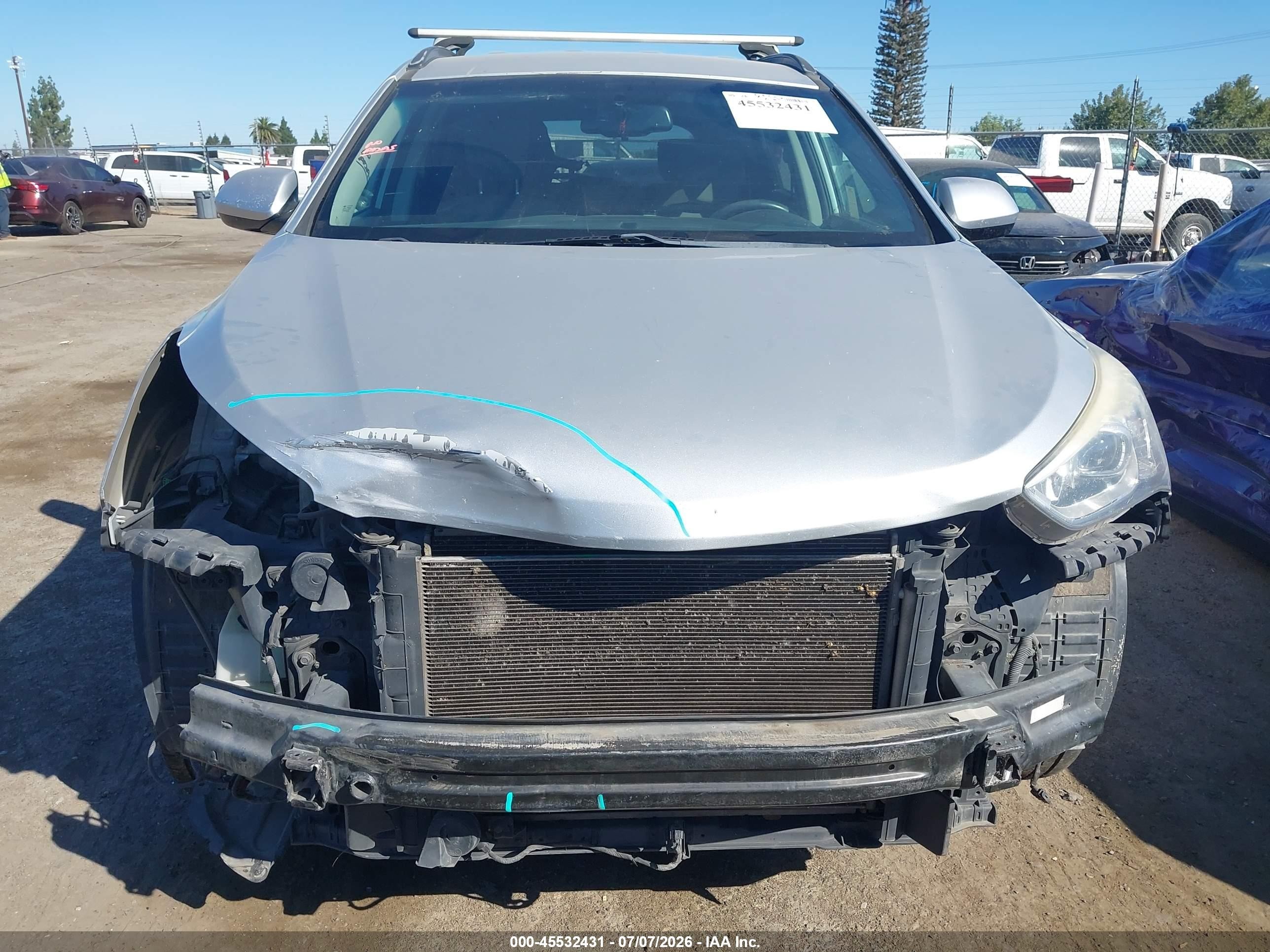 2014 Hyundai Santa Fe Gls Silver vin: KM8SM4HF5EU037344