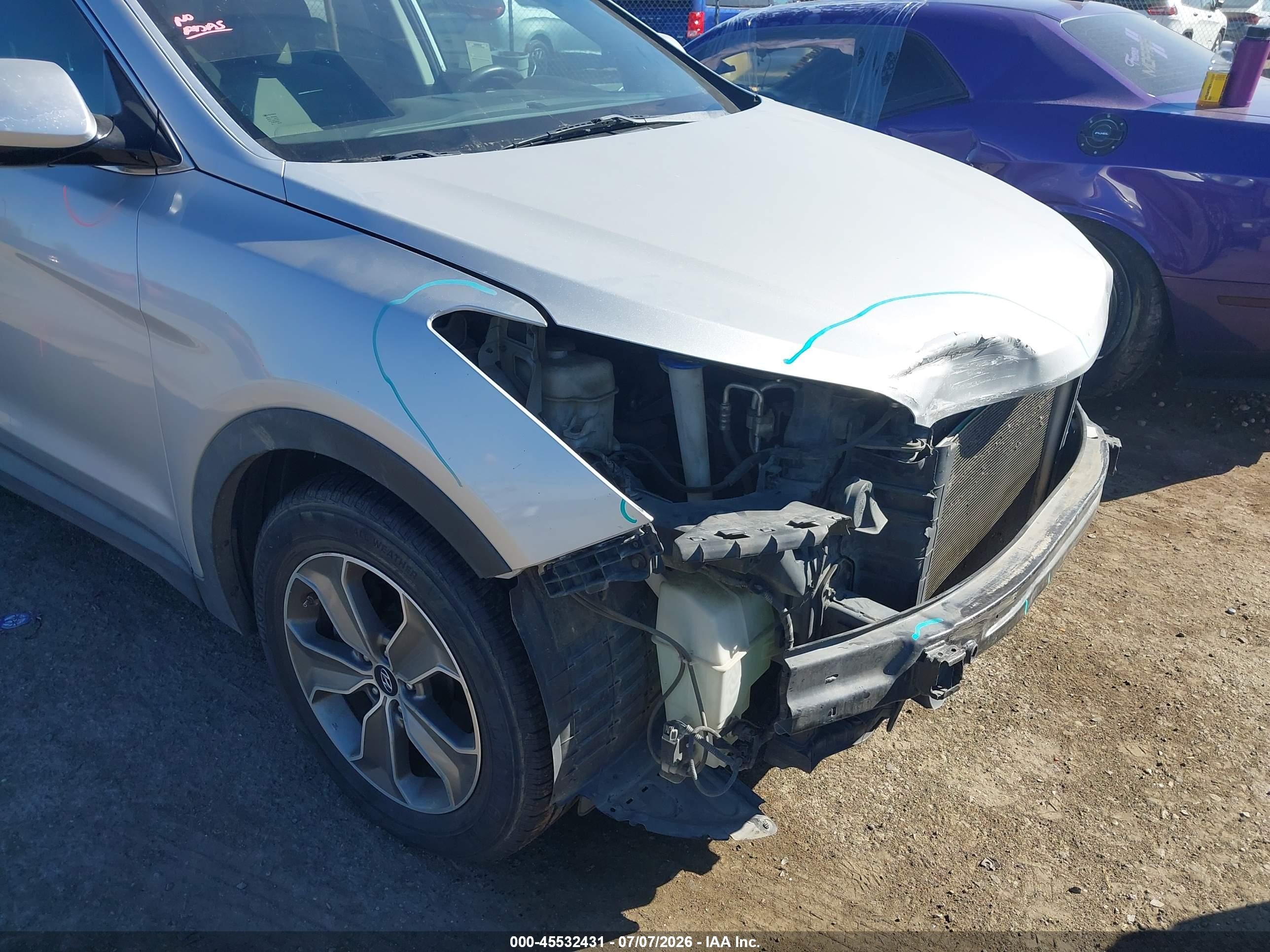 2014 Hyundai Santa Fe Gls Silver vin: KM8SM4HF5EU037344