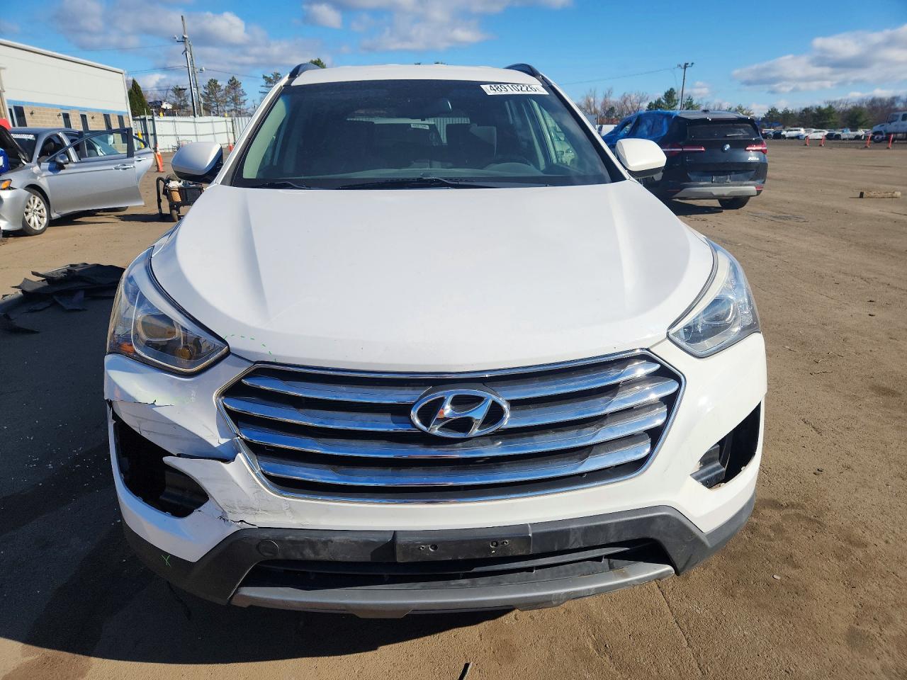 2014 Hyundai Santa Fe Gls White vin: KM8SM4HF5EU045816