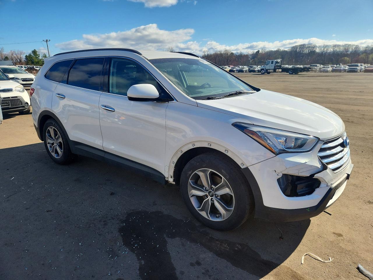2014 Hyundai Santa Fe Gls White vin: KM8SM4HF5EU045816