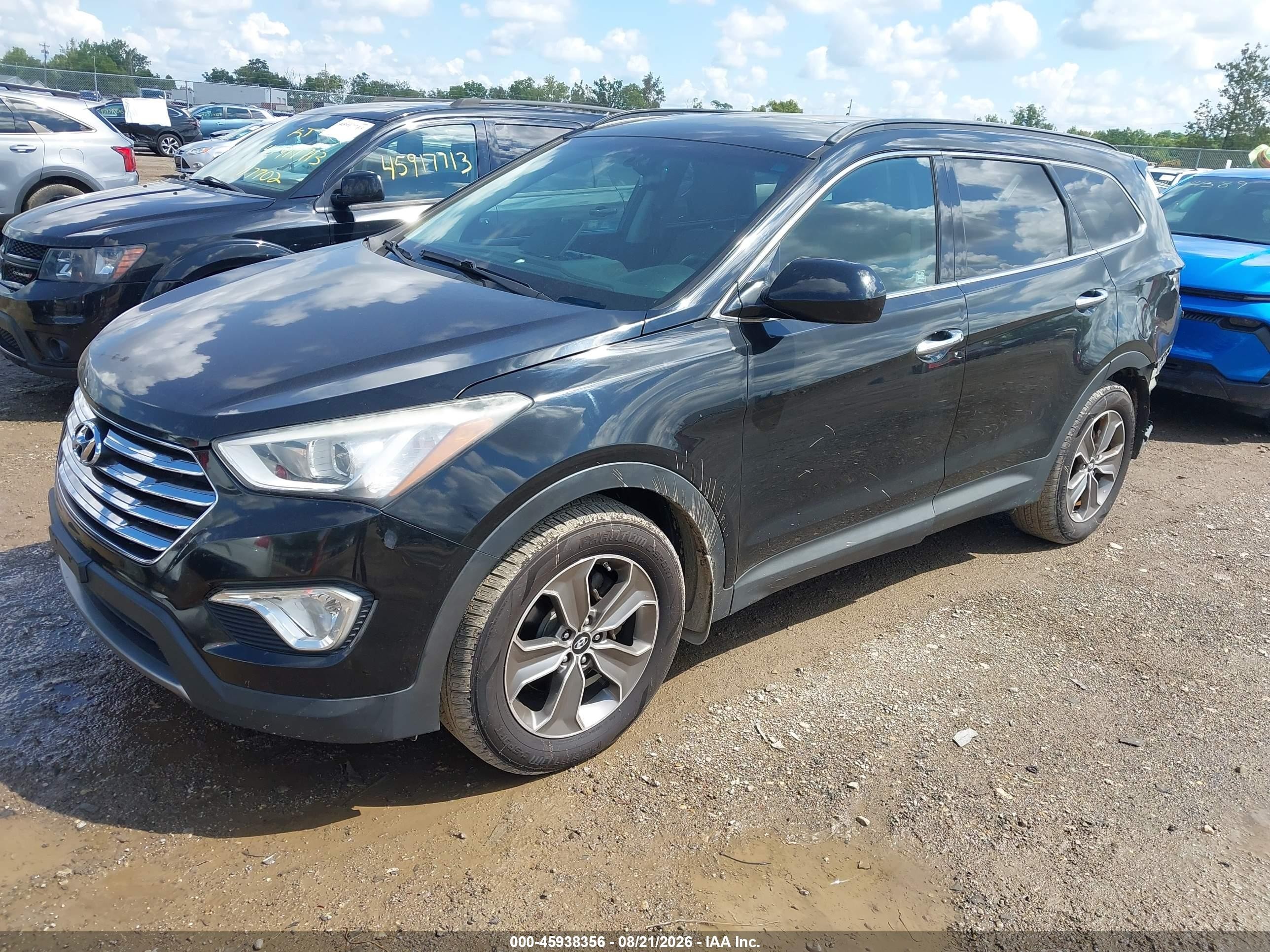 2014 Hyundai Santa Fe Gls Black vin: KM8SM4HFXEU067343
