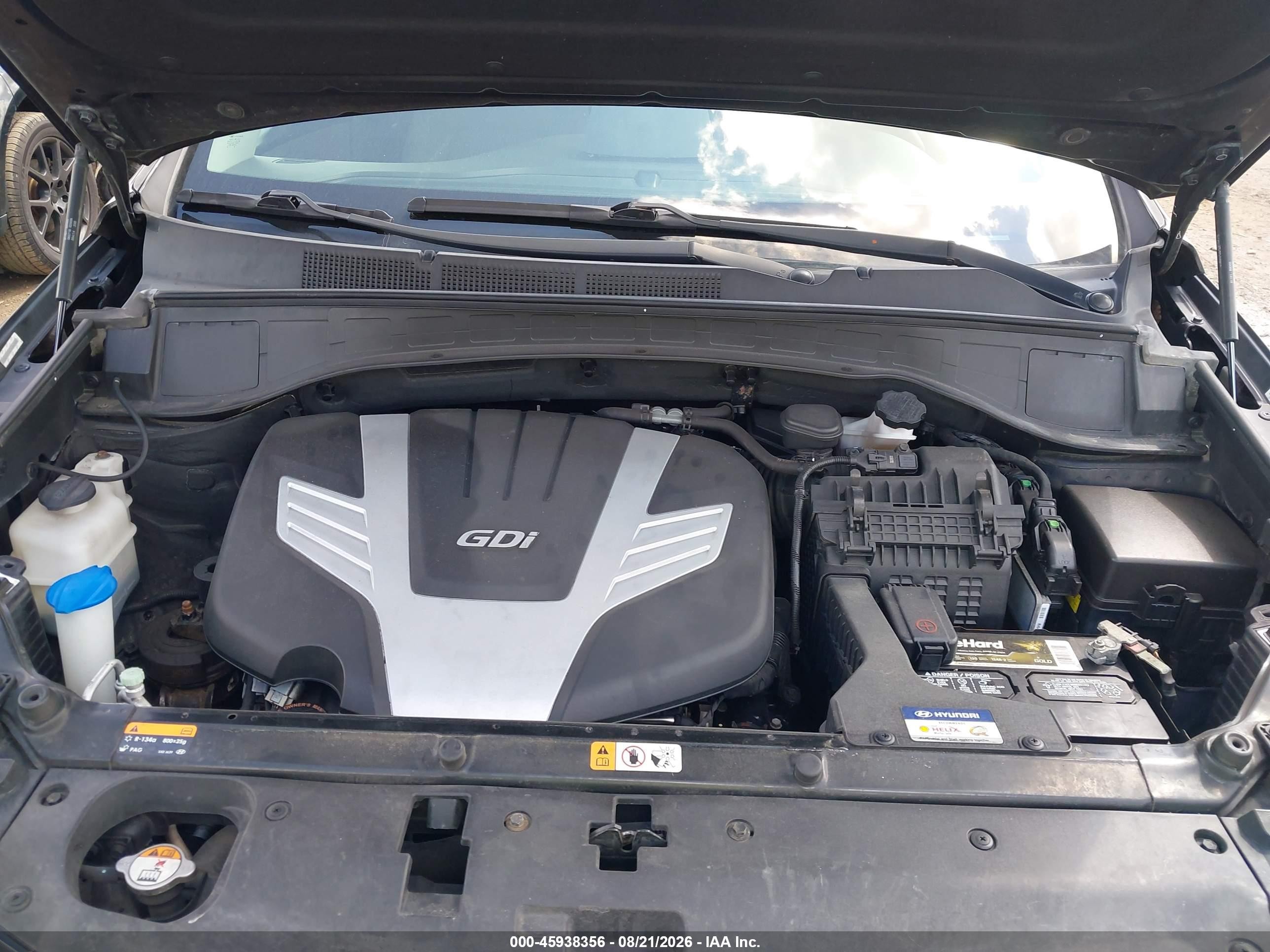 2014 Hyundai Santa Fe Gls Black vin: KM8SM4HFXEU067343