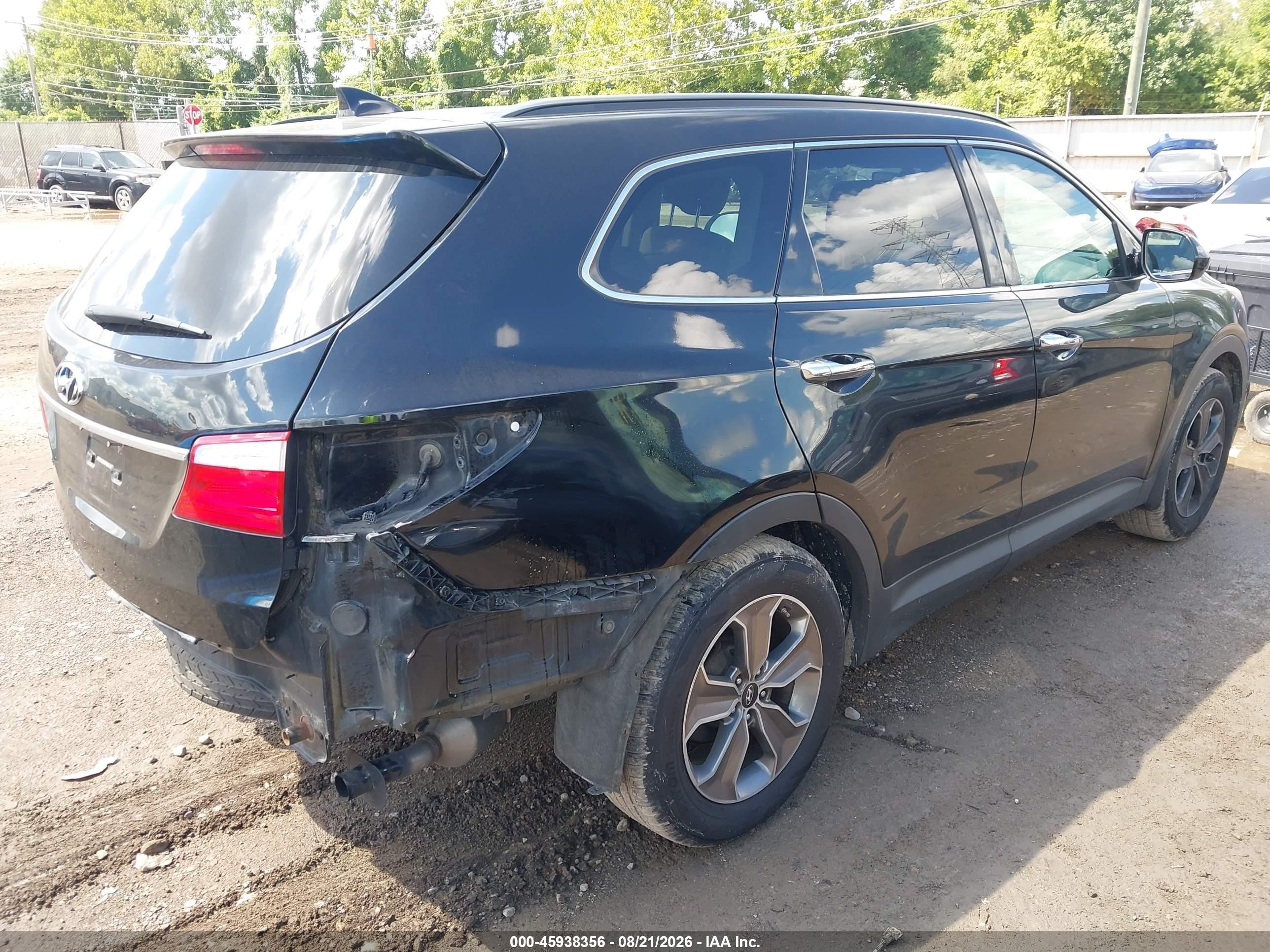 2014 Hyundai Santa Fe Gls Black vin: KM8SM4HFXEU067343