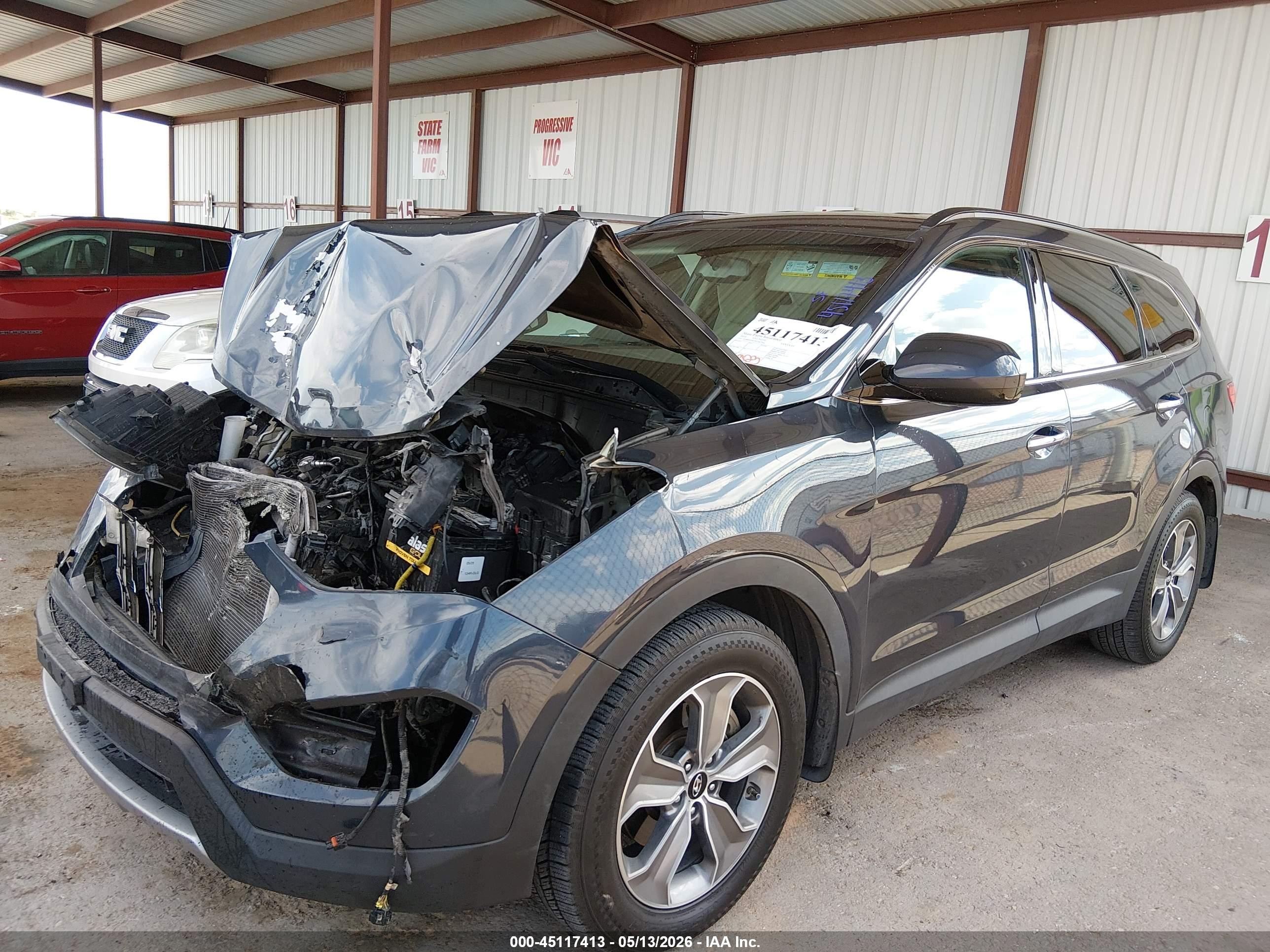 2014 Hyundai Santa Fe Gls Gray vin: KM8SM4HFXEU087964