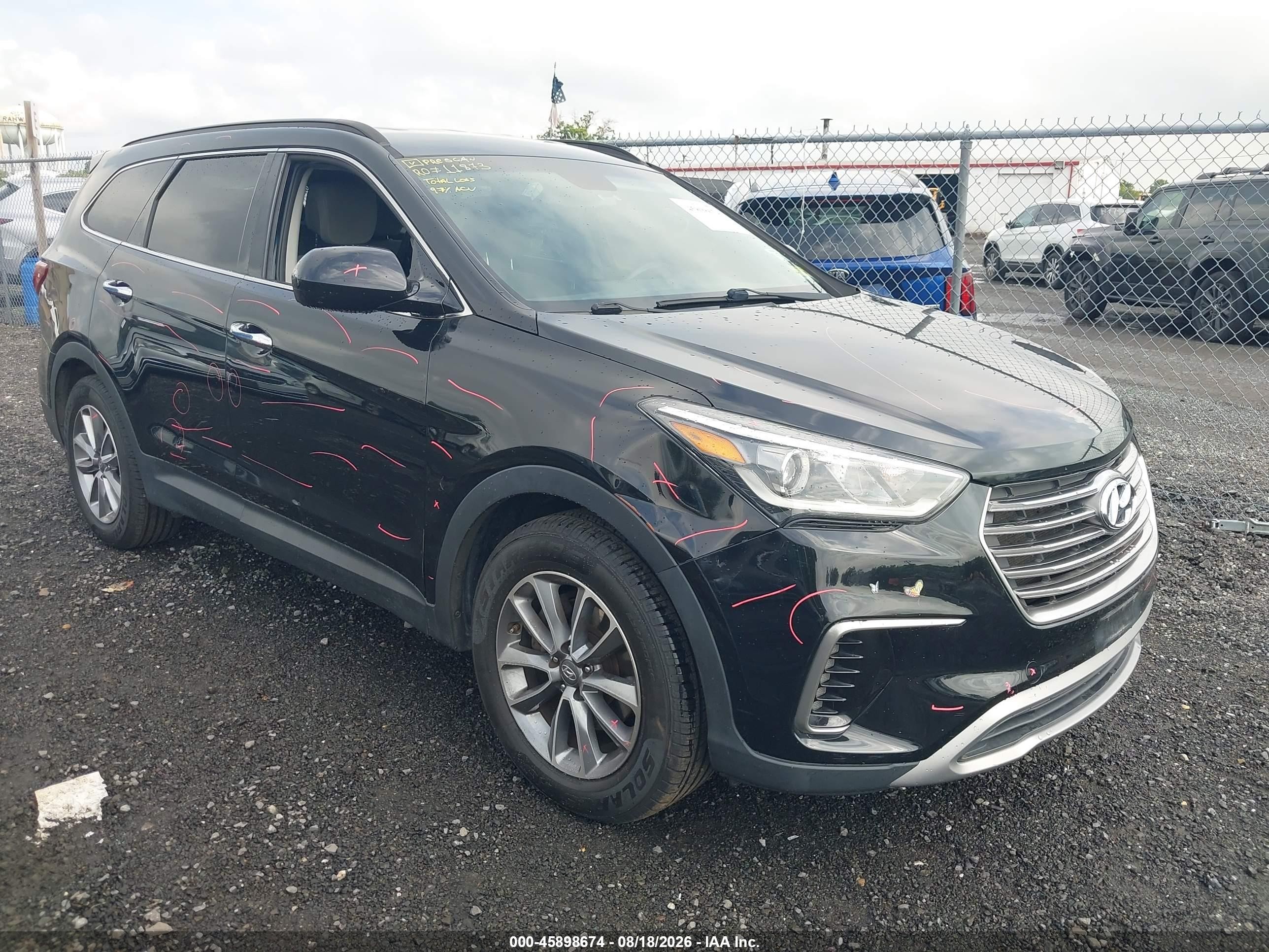 2017 Hyundai Santa Fe Se Black vin: KM8SM4HFXHU223448