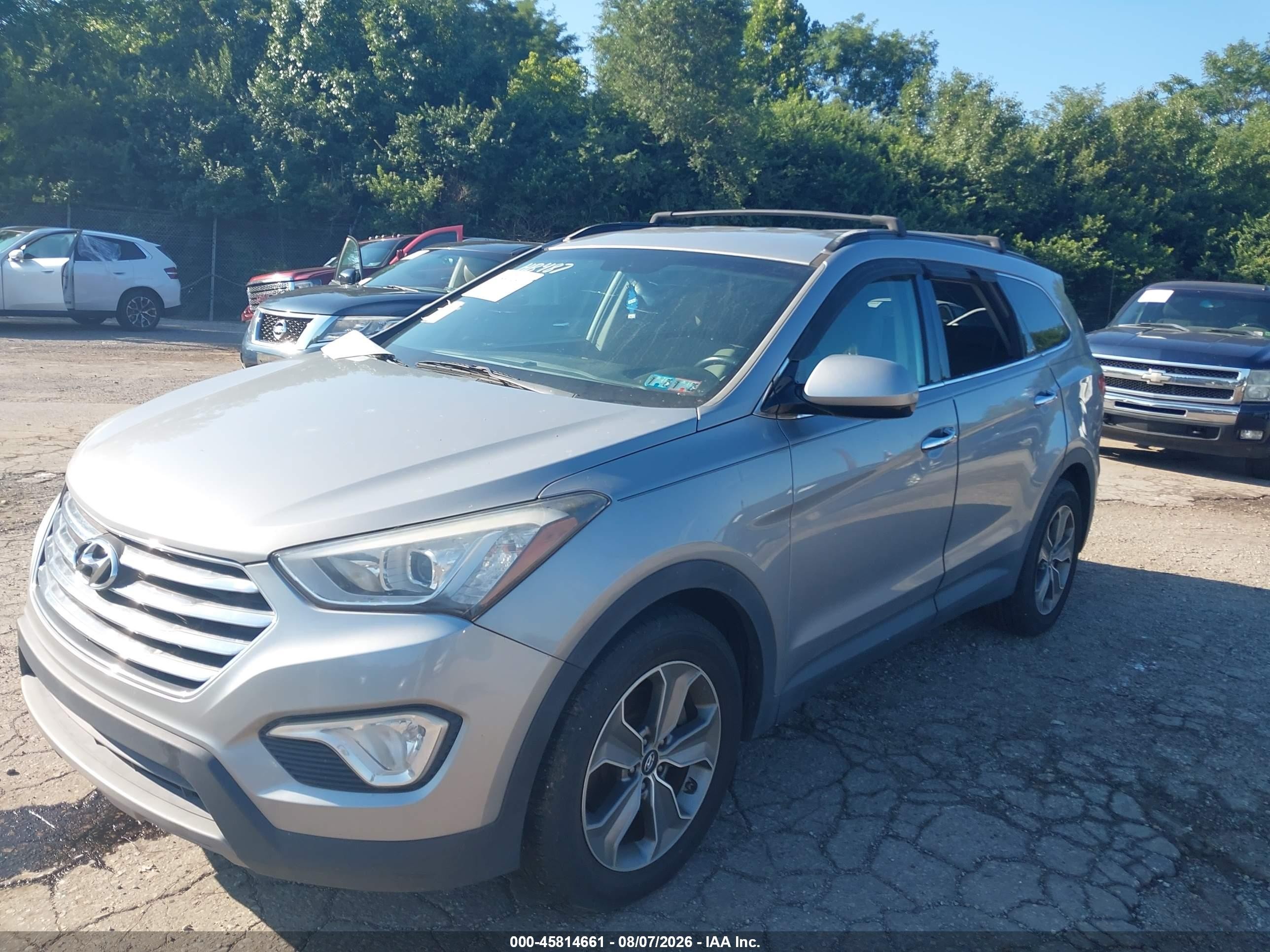 2014 Hyundai Santa Fe Gls Серебряный vin: KM8SMDHF1EU041679