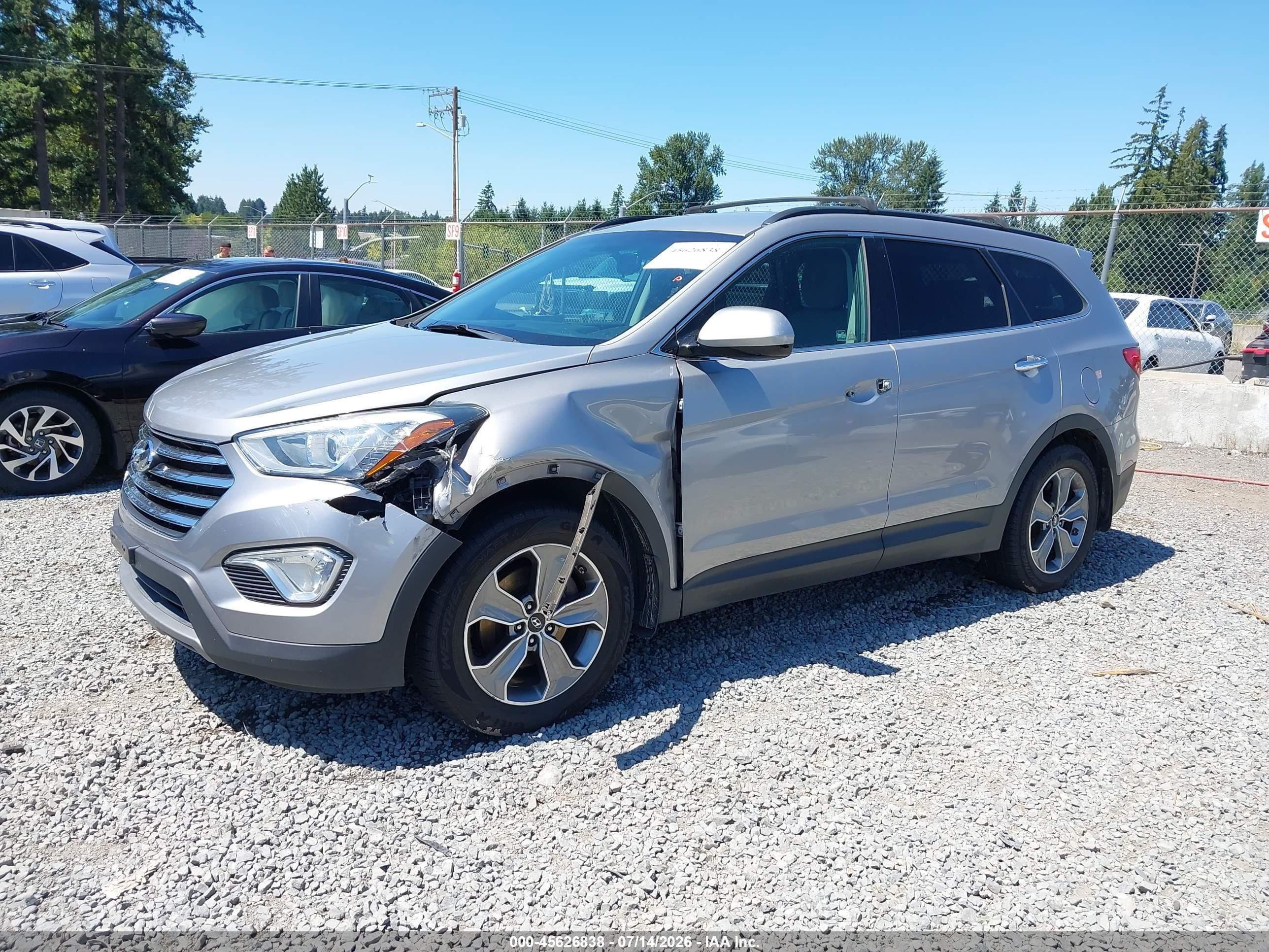 2014 Hyundai Santa Fe Gls Silver vin: KM8SMDHF6EU036333
