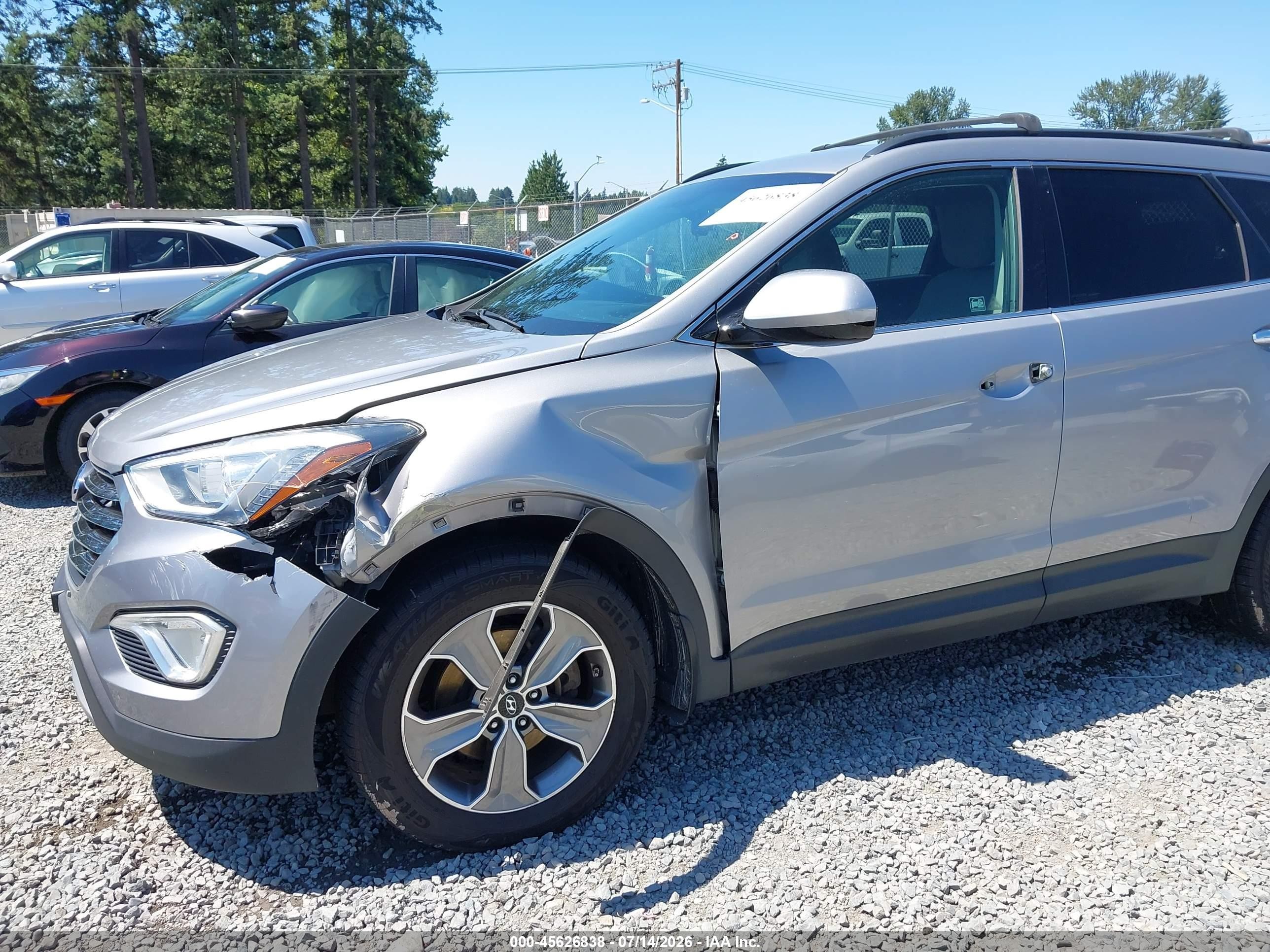 2014 Hyundai Santa Fe Gls Silver vin: KM8SMDHF6EU036333