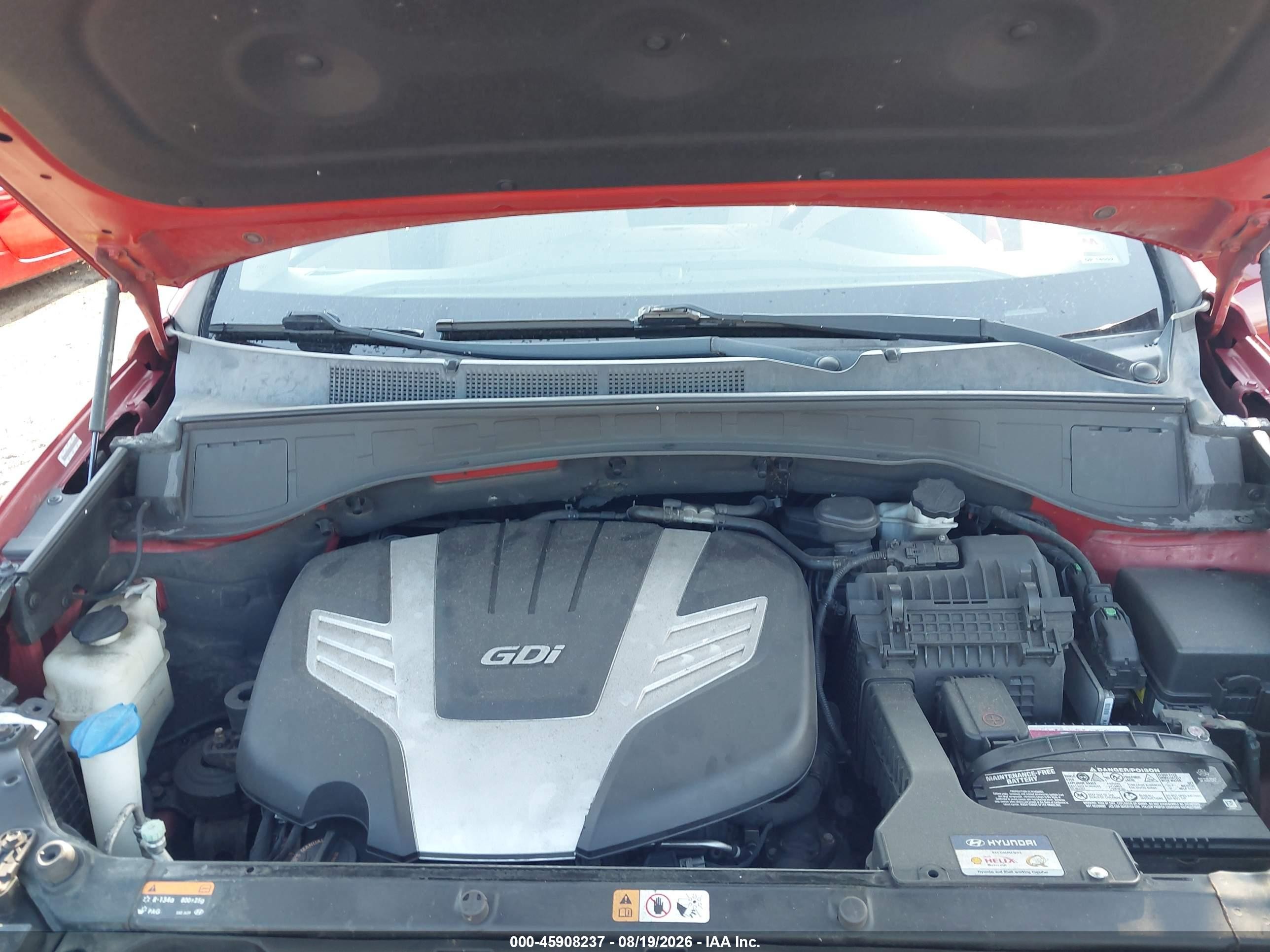 2014 Hyundai Santa Fe Gls Red vin: KM8SMDHFXEU048002