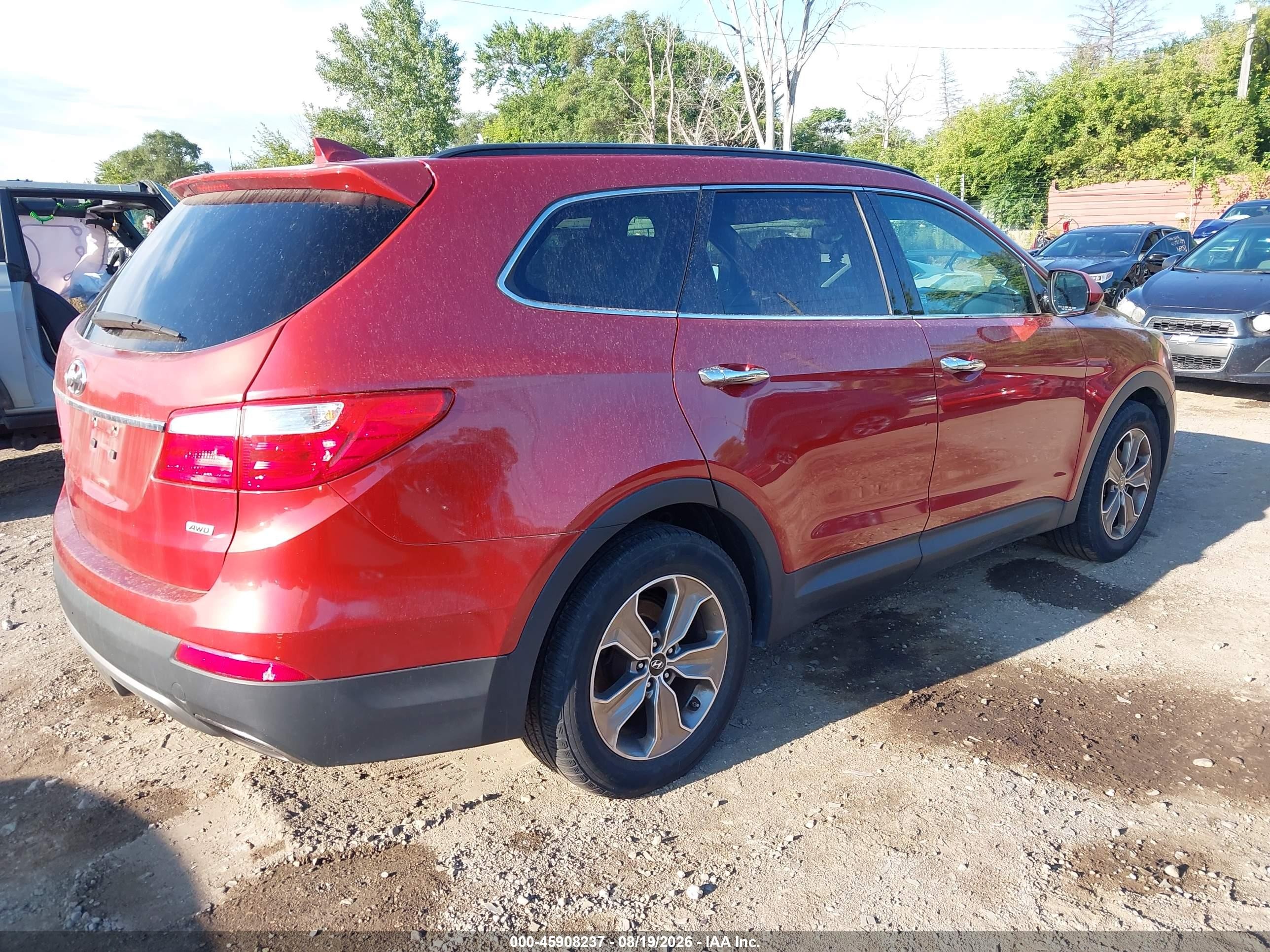 2014 Hyundai Santa Fe Gls Red vin: KM8SMDHFXEU048002
