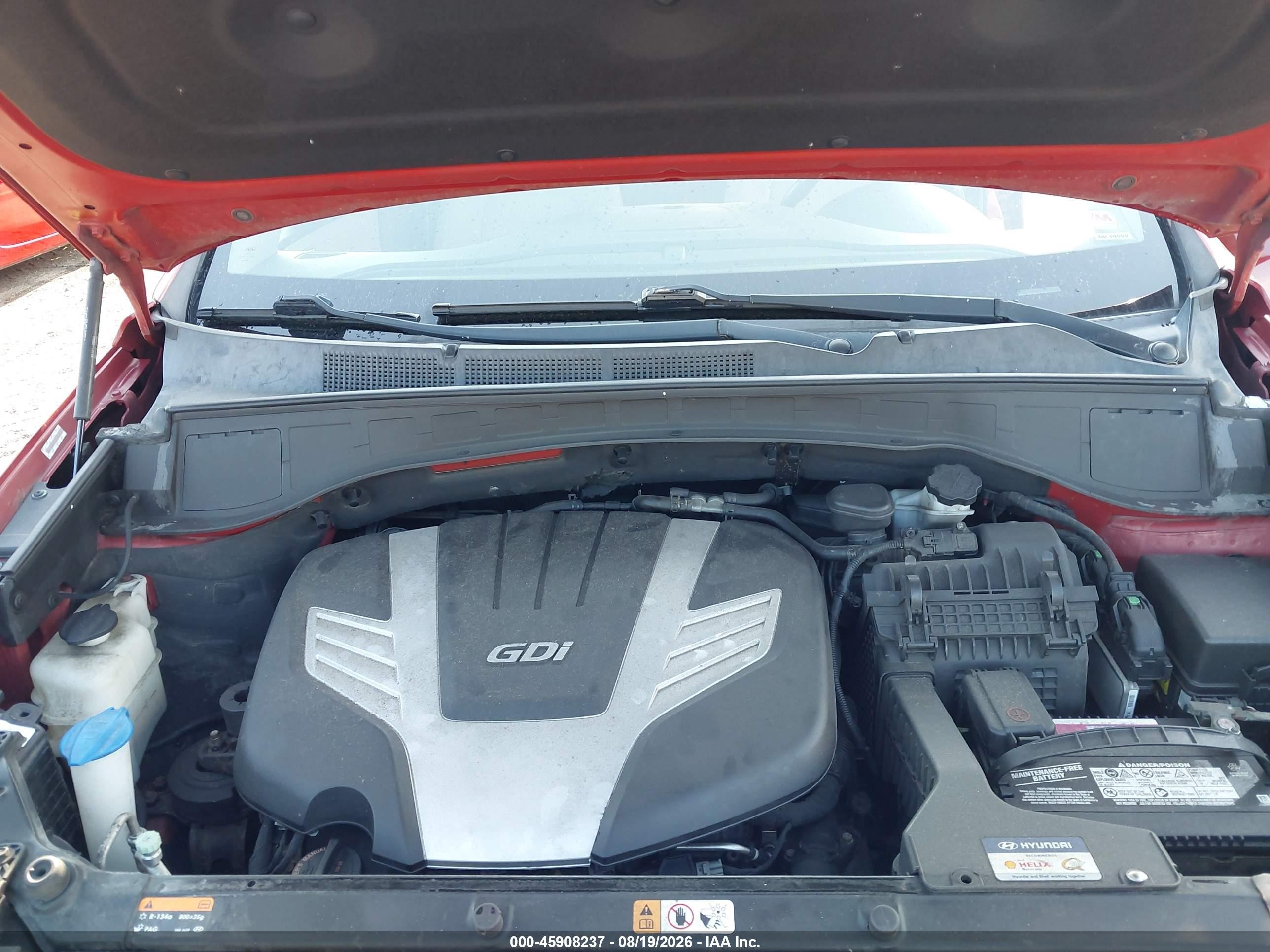 2014 Hyundai Santa Fe Gls Red vin: KM8SMDHFXEU048002