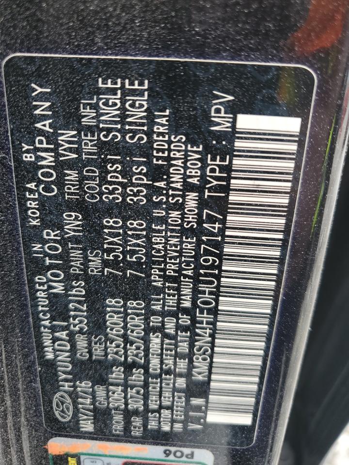 2017 Hyundai Santa Fe Se Угольный vin: KM8SN4HF0HU197147