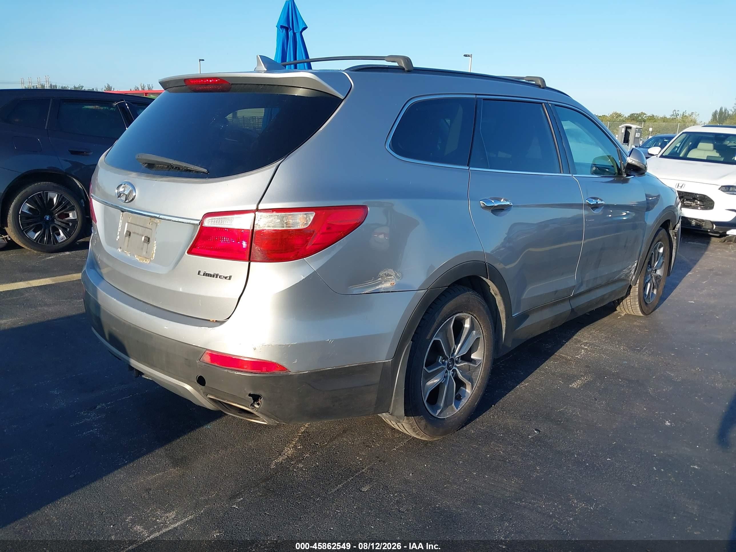 2014 Hyundai Santa Fe Limited Silver vin: KM8SN4HF1EU049164