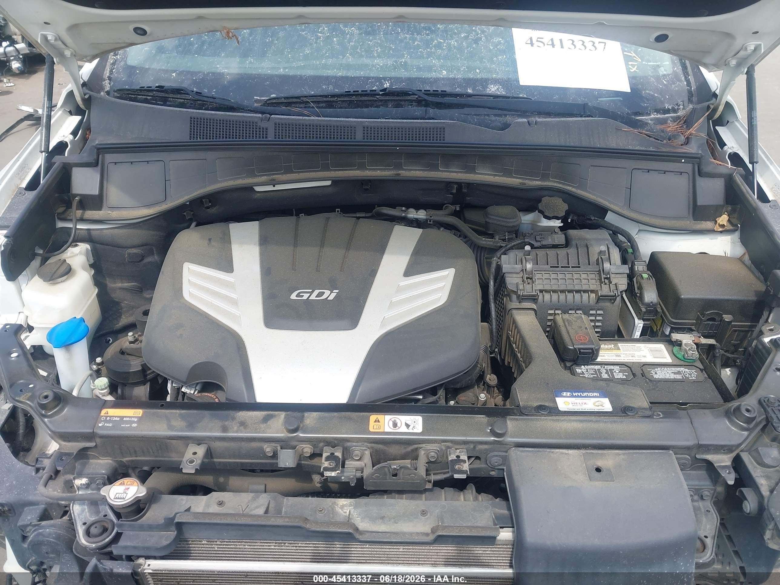 2013 Hyundai Santa Fe Gls White vin: KM8SN4HF3DU027696