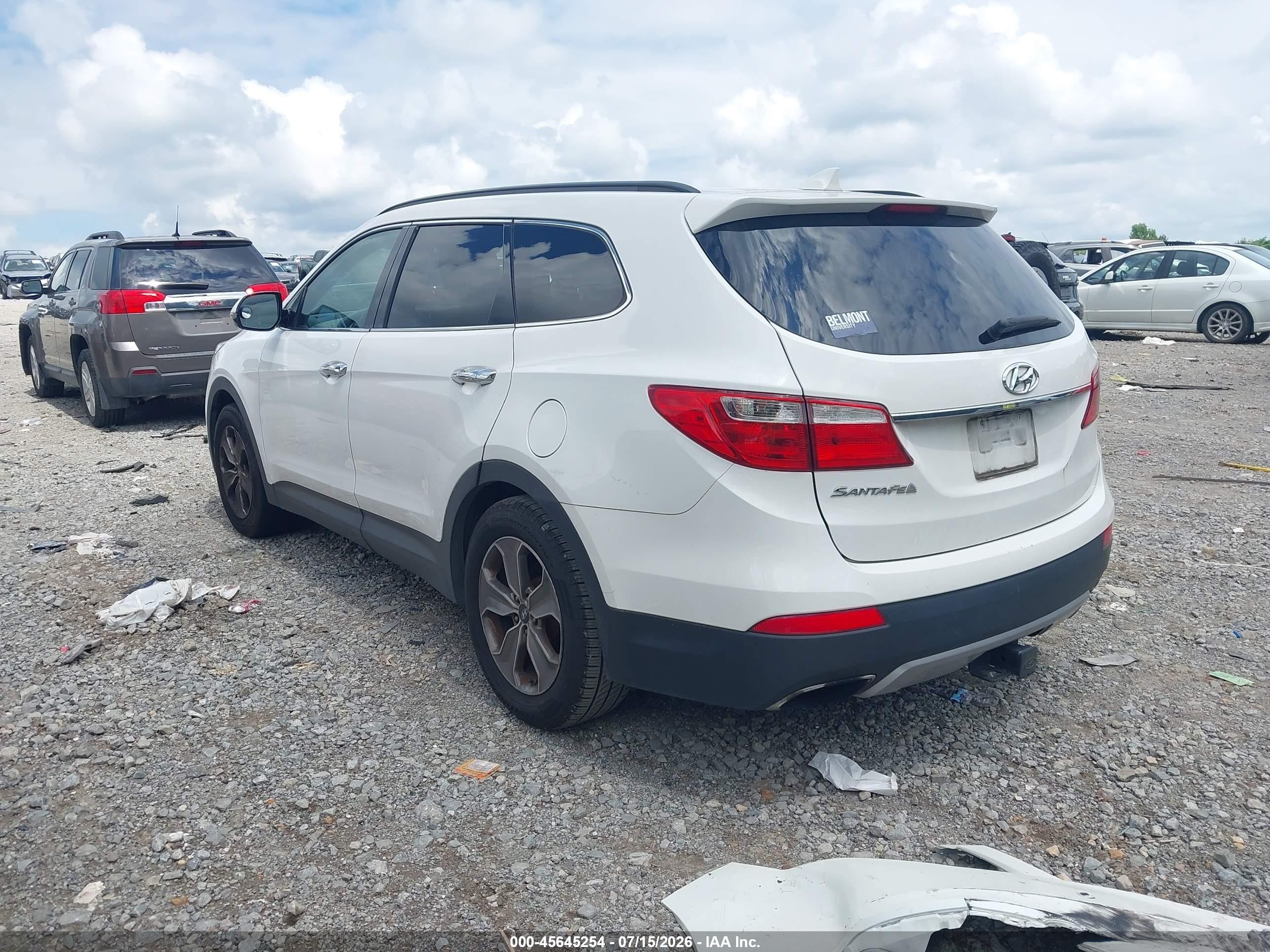 2013 Hyundai Santa Fe Gls White vin: KM8SN4HF7DU003479