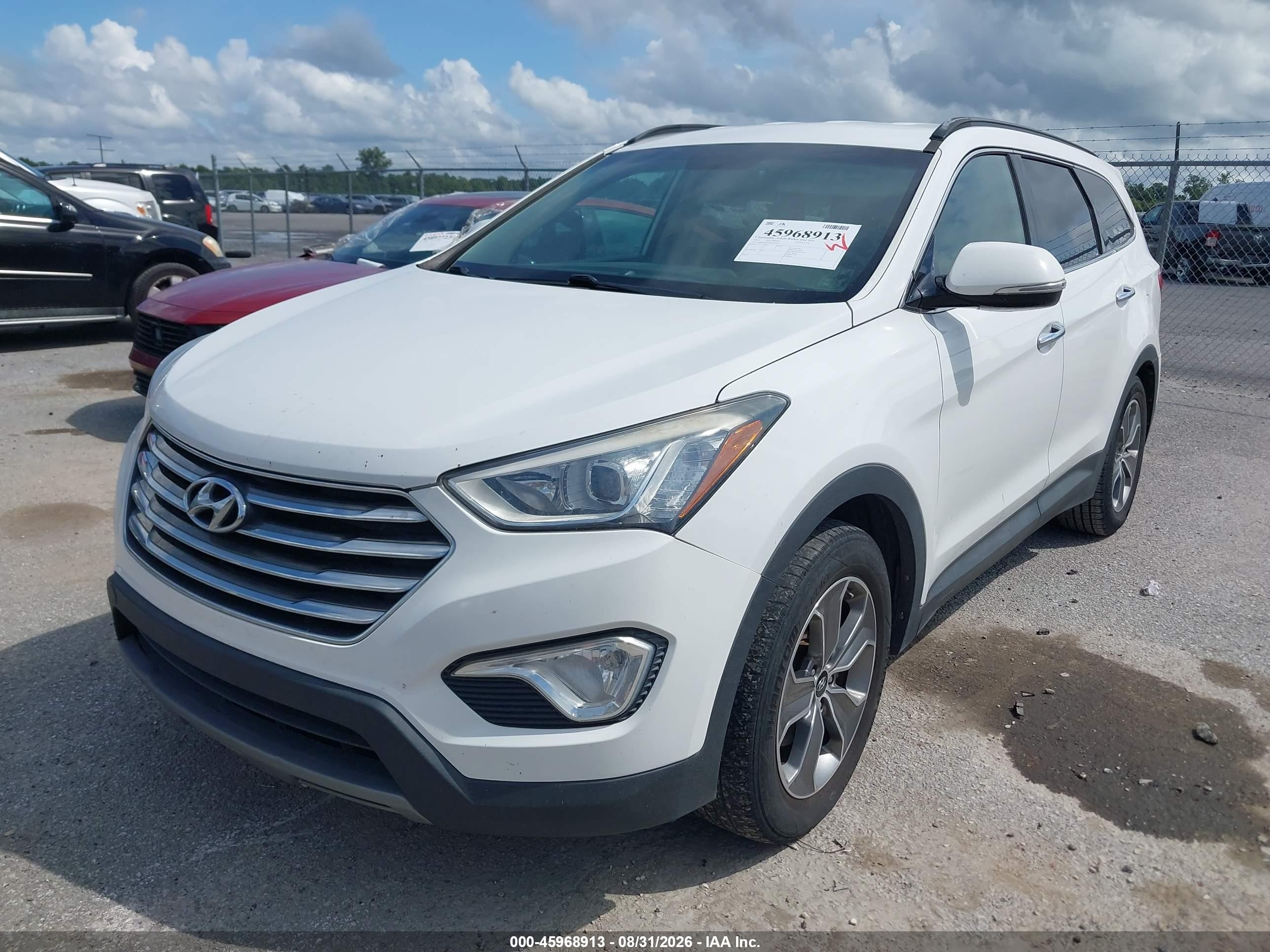 2013 Hyundai Santa Fe Gls White vin: KM8SN4HF9DU025385