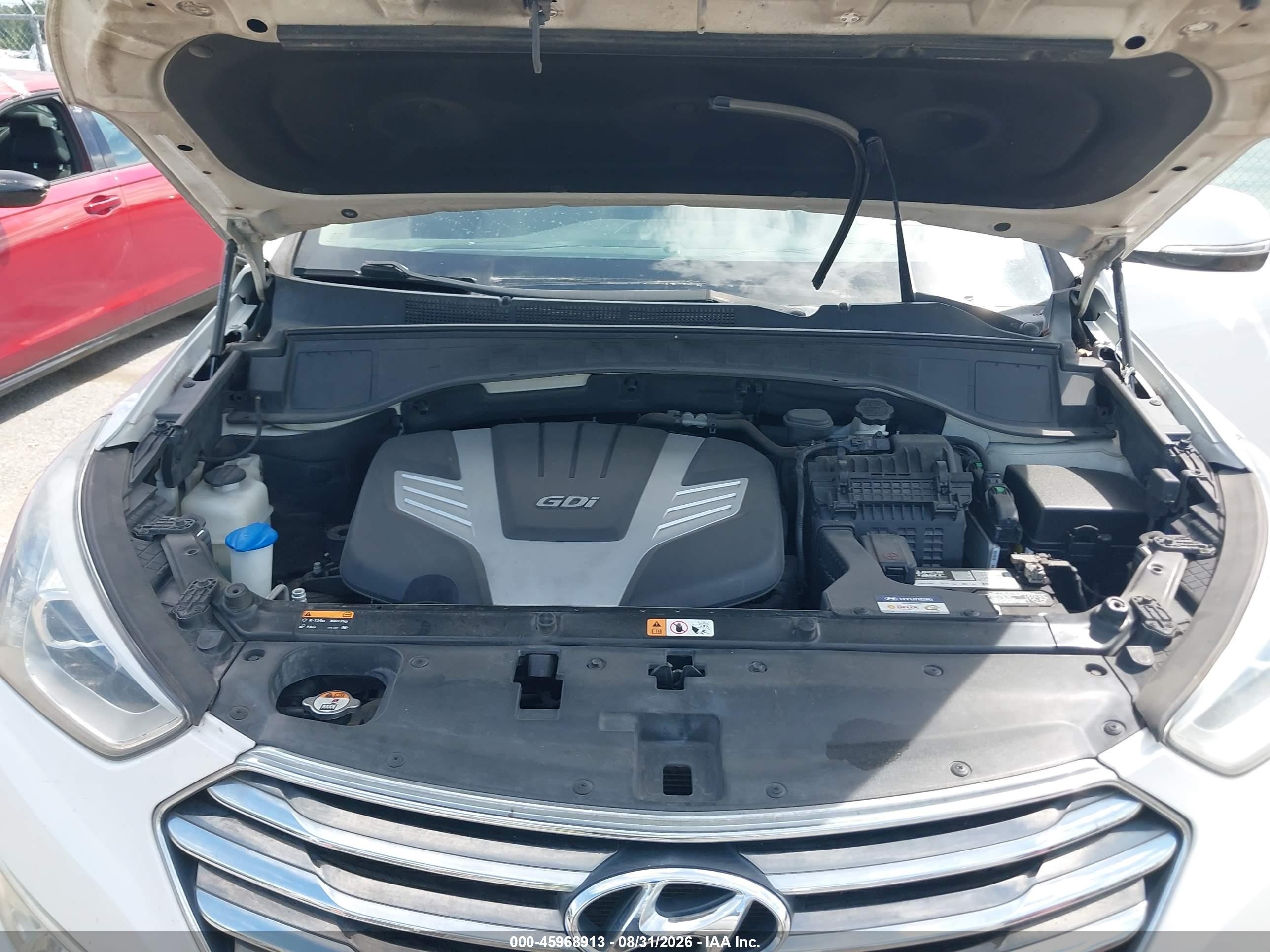 2013 Hyundai Santa Fe Gls White vin: KM8SN4HF9DU025385