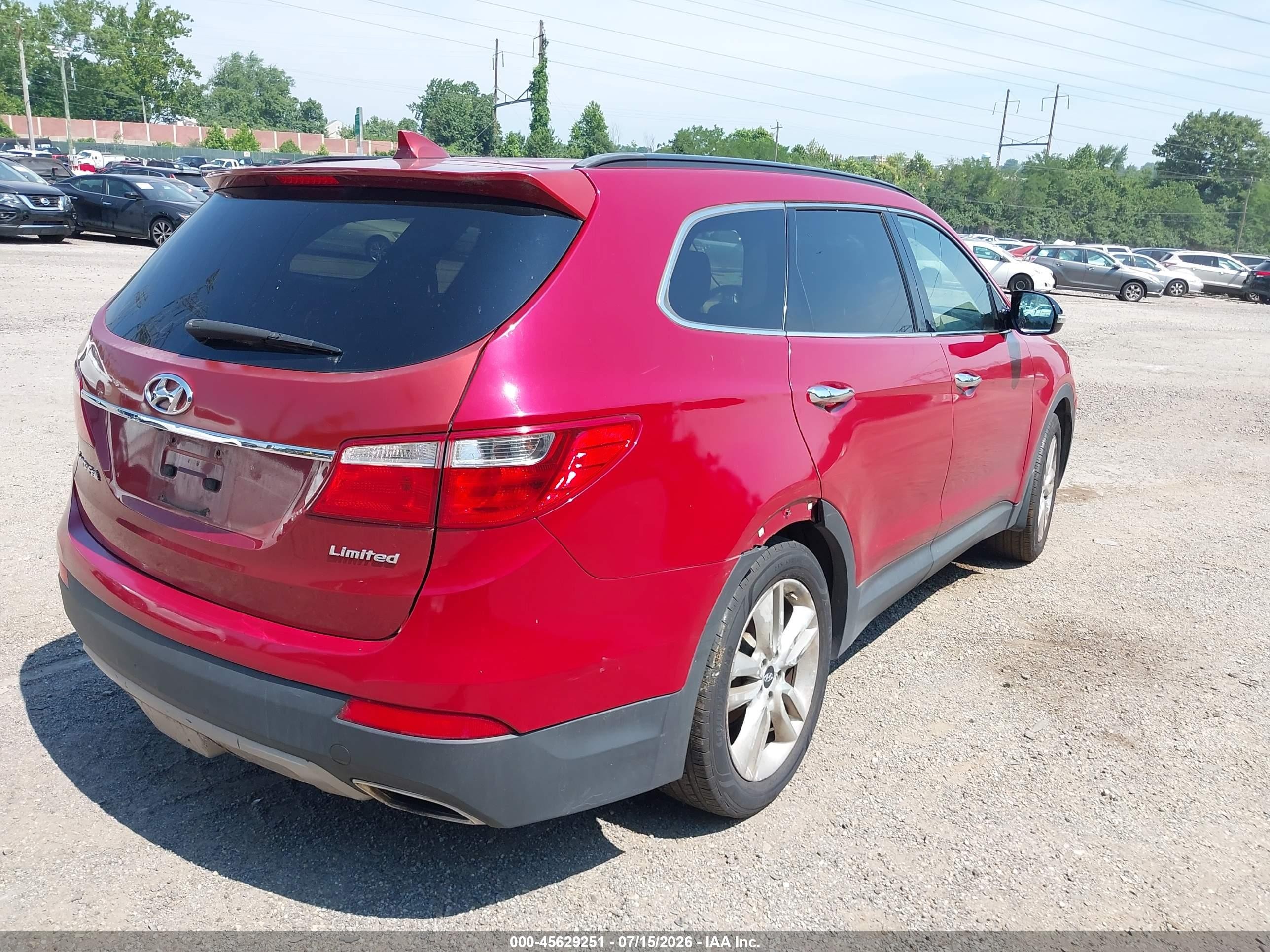 2015 Hyundai Santa Fe Limited Red vin: KM8SN4HF9FU106793