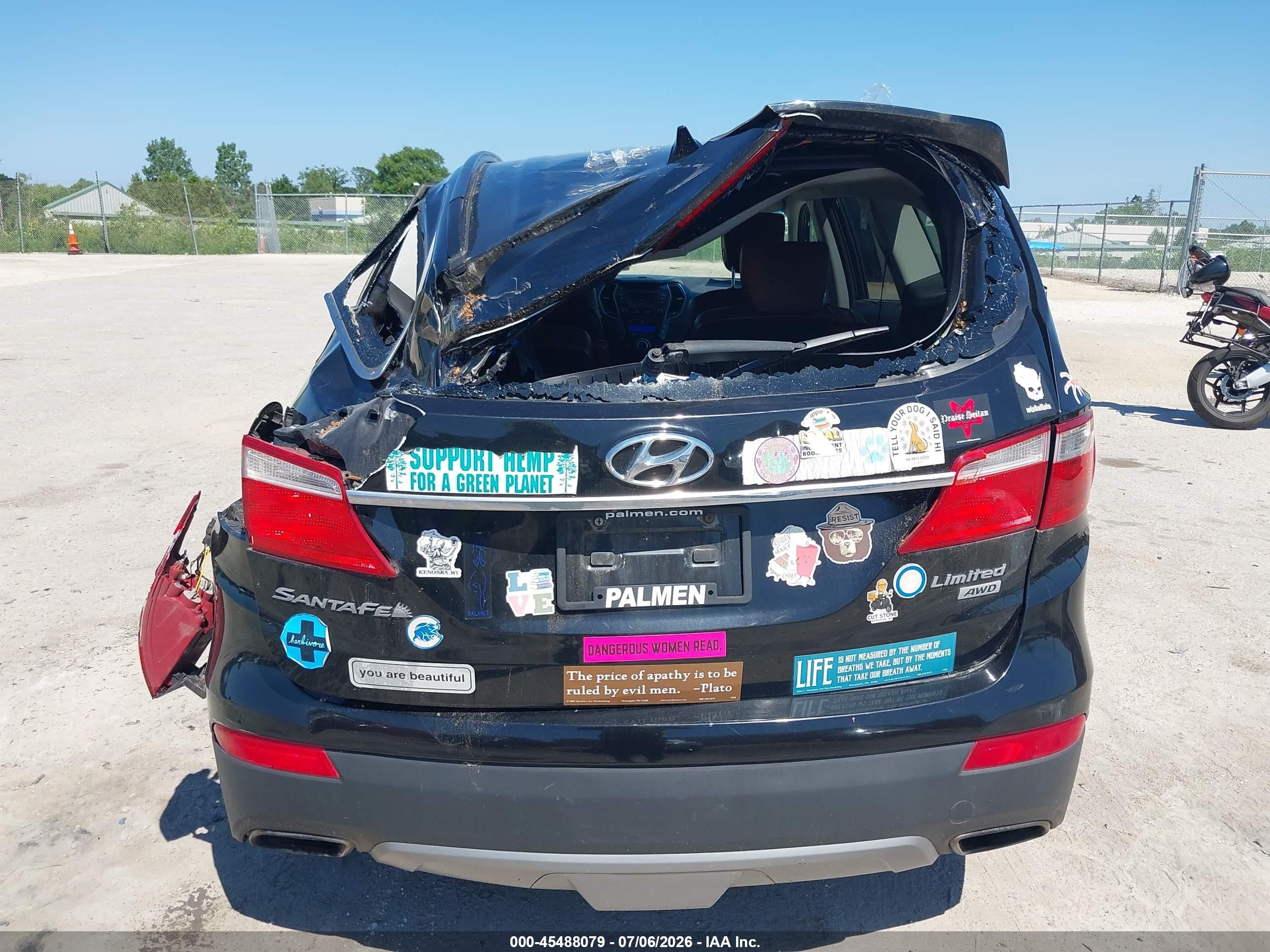 2014 Hyundai Santa Fe Limited Black vin: KM8SNDHF3EU042278