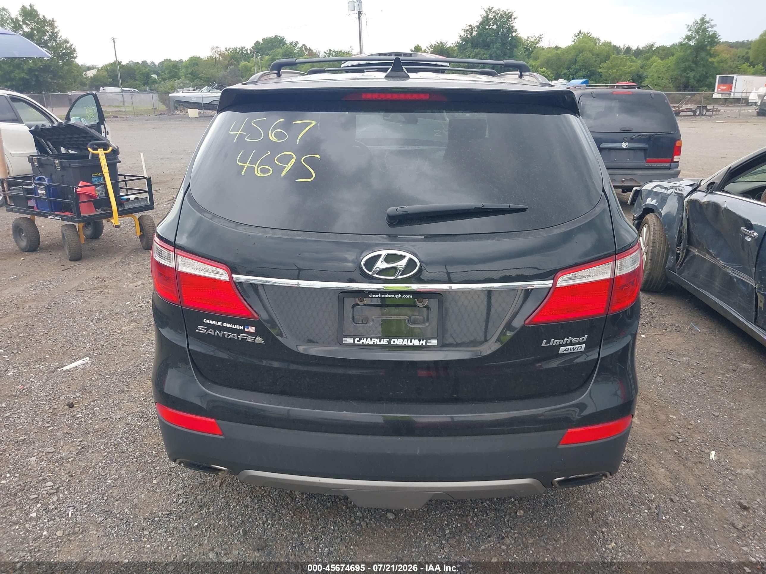 2014 Hyundai Santa Fe Limited Black vin: KM8SNDHF5EU056795