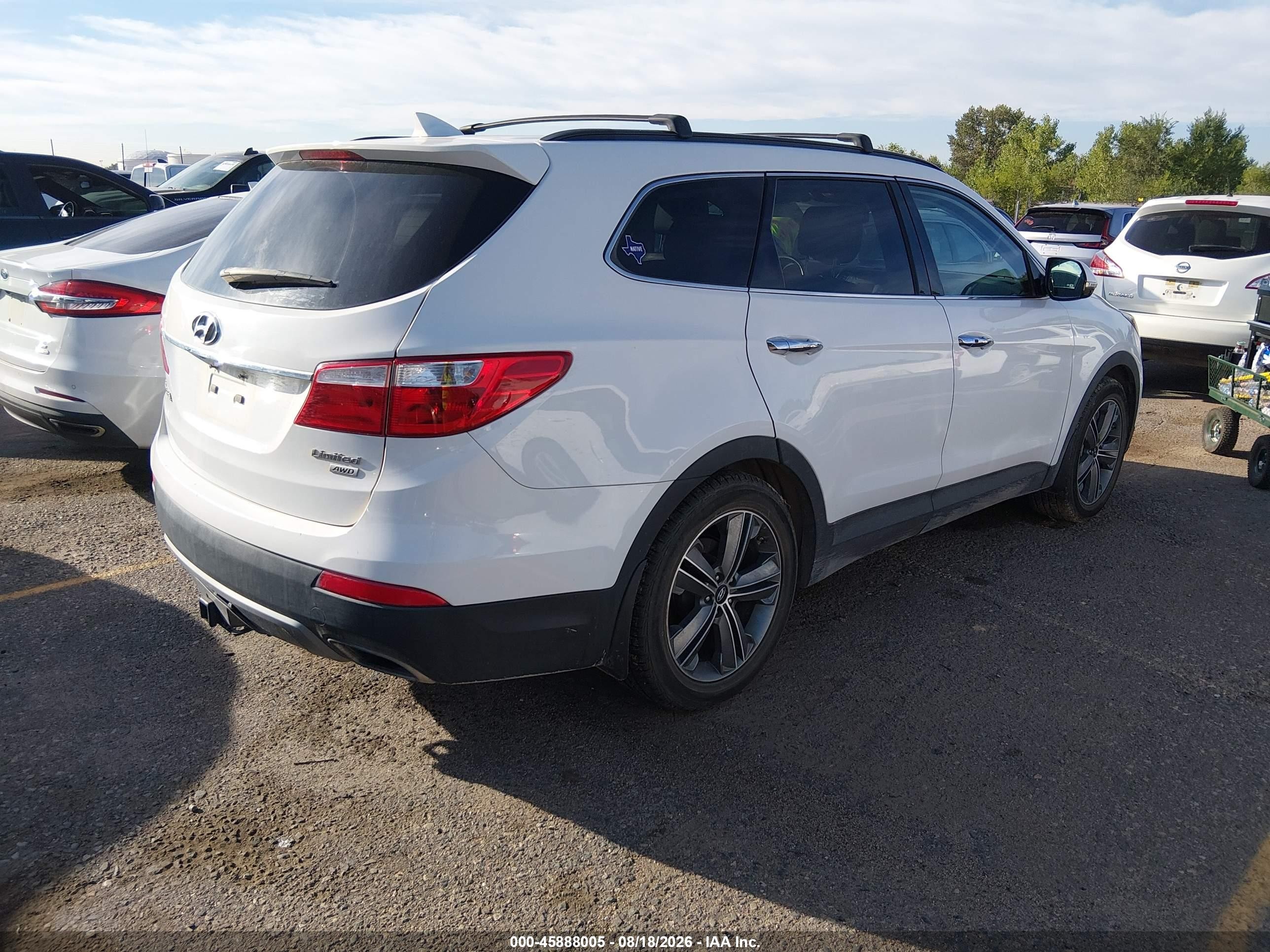 2015 Hyundai Santa Fe Limited White vin: KM8SNDHF9FU125201