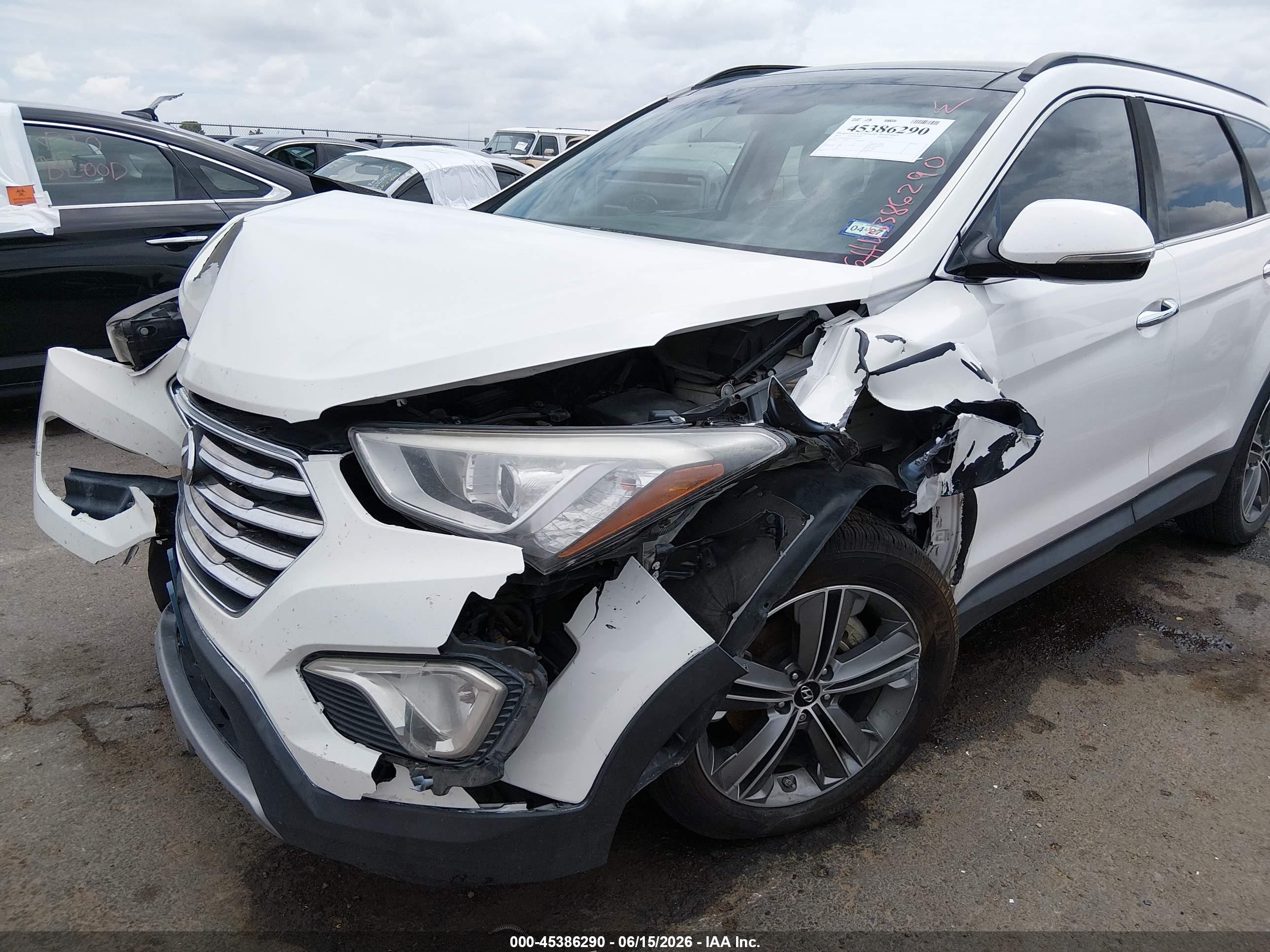2015 Hyundai Santa Fe Gls White vin: KM8SR4HF0FU119145
