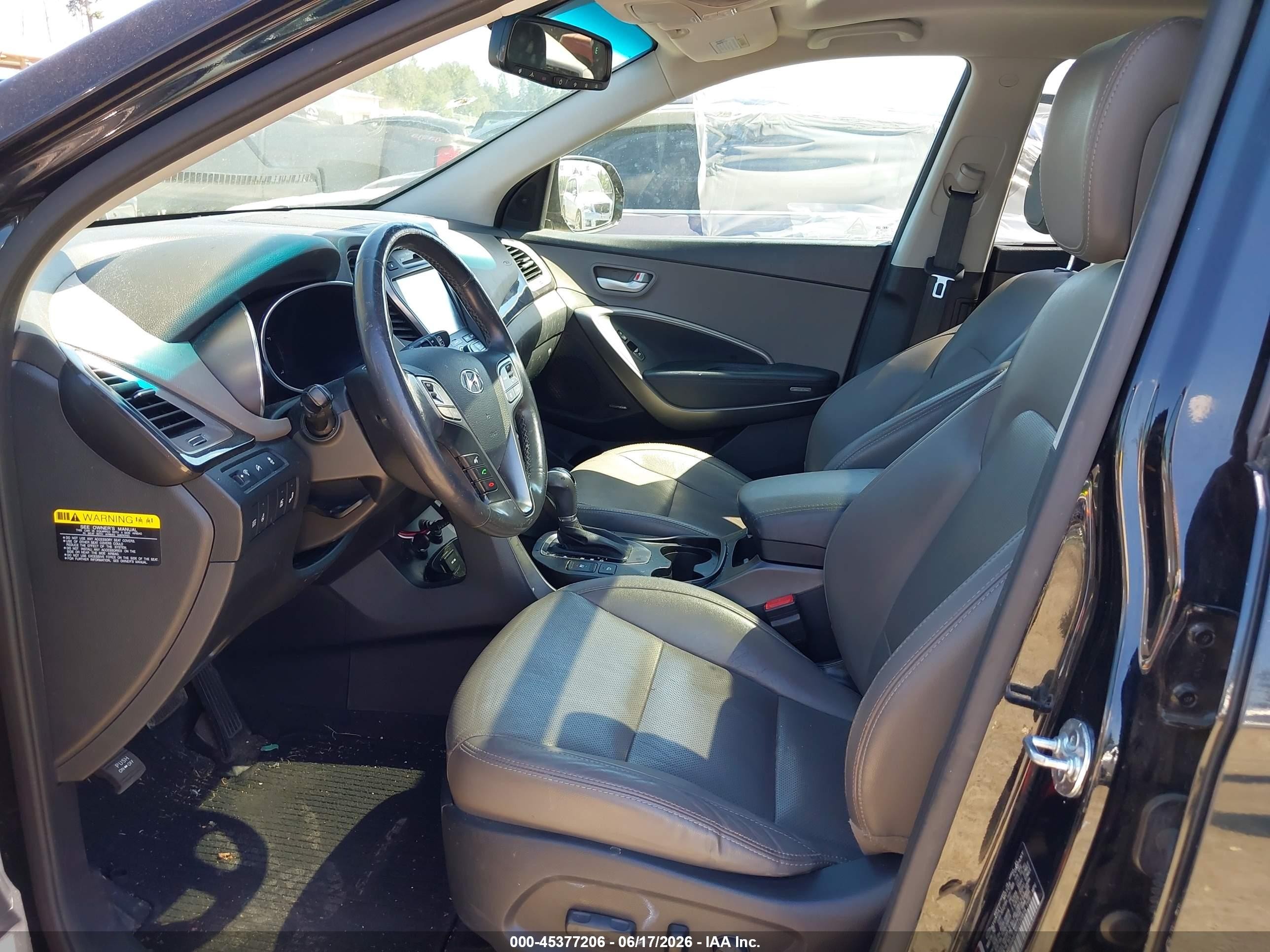 2015 Hyundai Santa Fe Gls Black vin: KM8SR4HF0FU120814