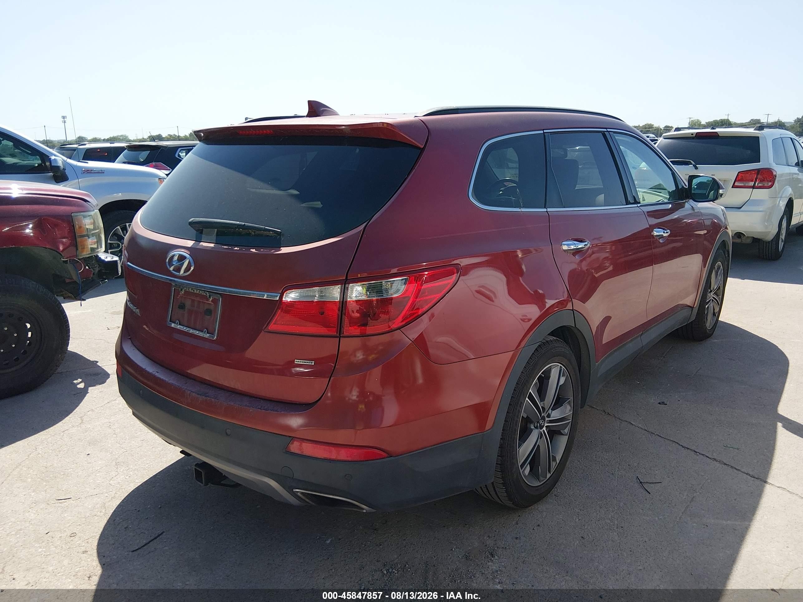 2014 Hyundai Santa Fe Gls Red vin: KM8SR4HF7EU081119
