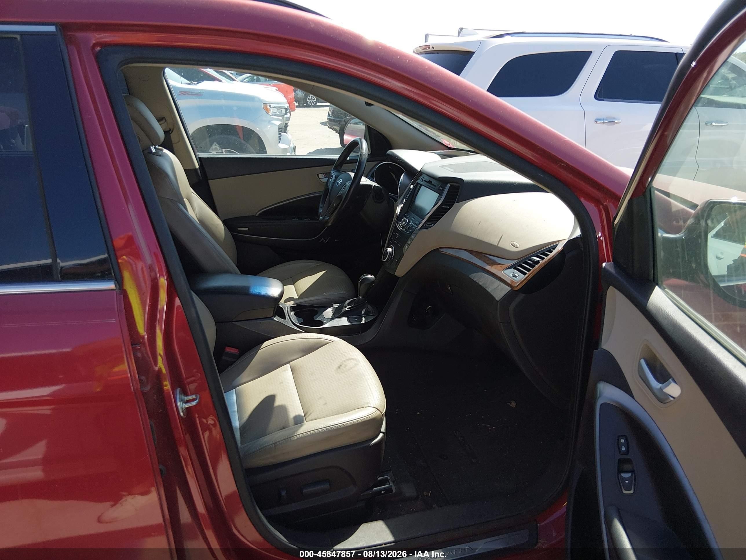 2014 Hyundai Santa Fe Gls Red vin: KM8SR4HF7EU081119