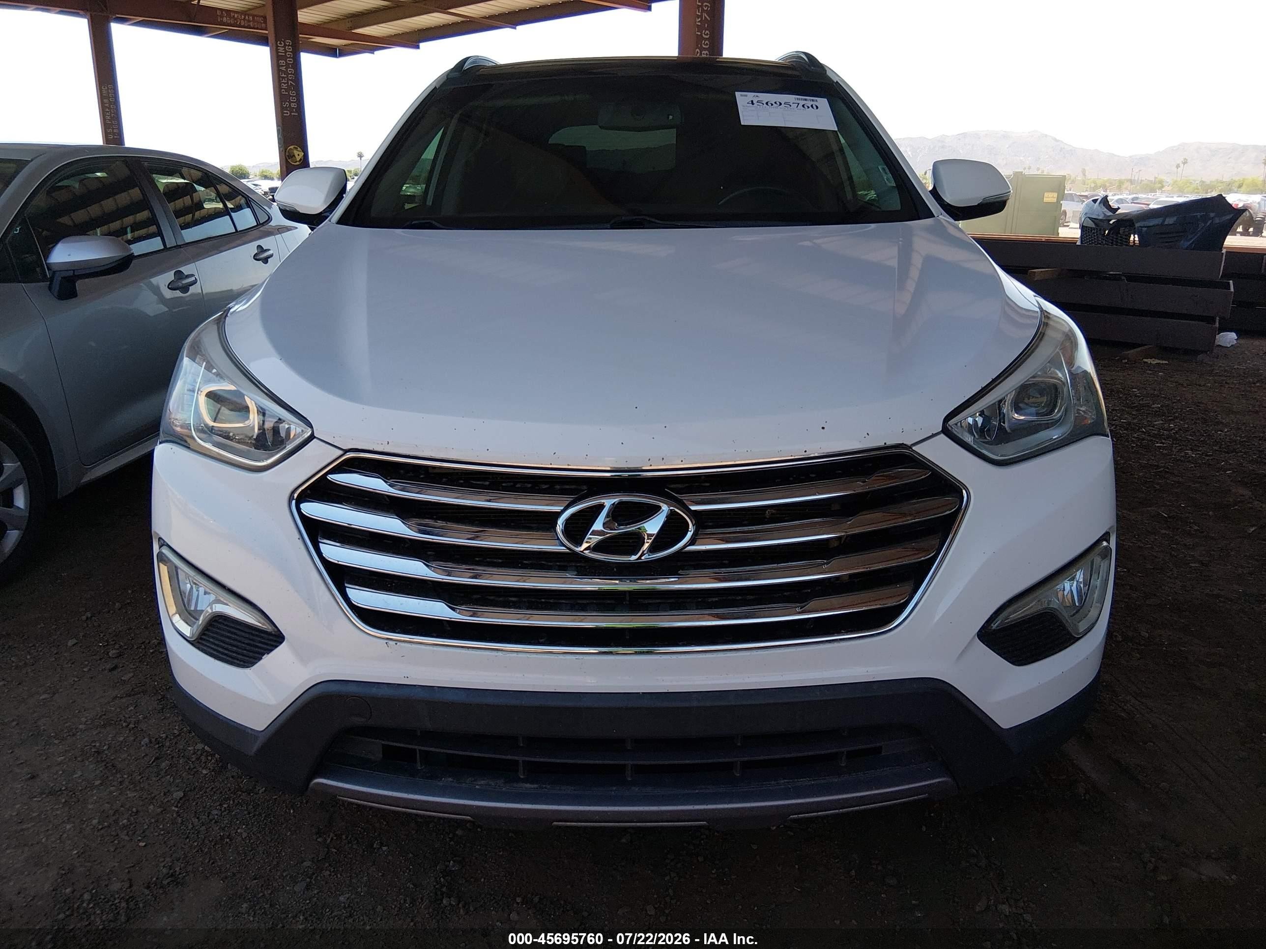 2014 Hyundai Santa Fe Limited White vin: KM8SR4HF9EU081820