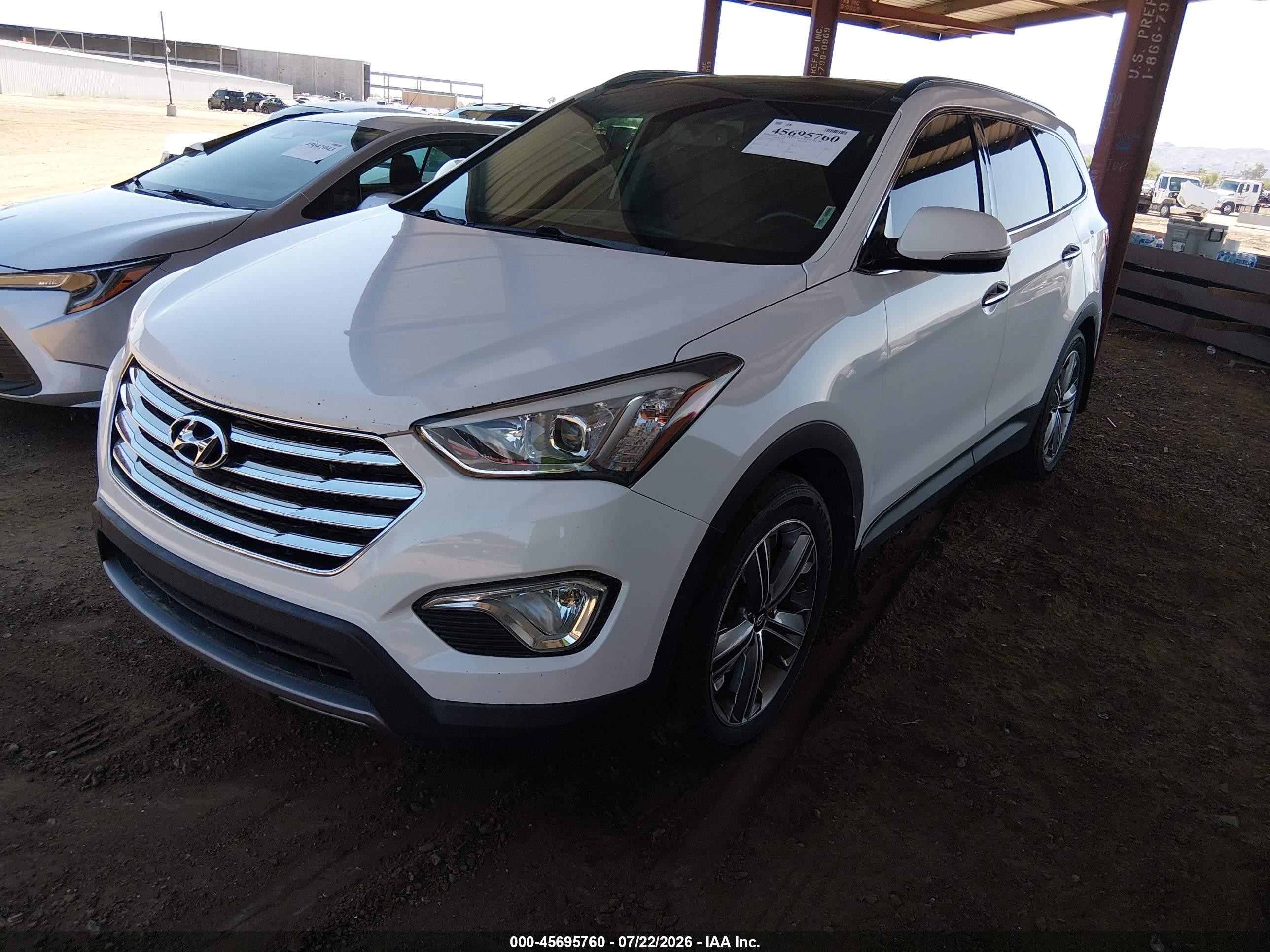 2014 Hyundai Santa Fe Limited White vin: KM8SR4HF9EU081820
