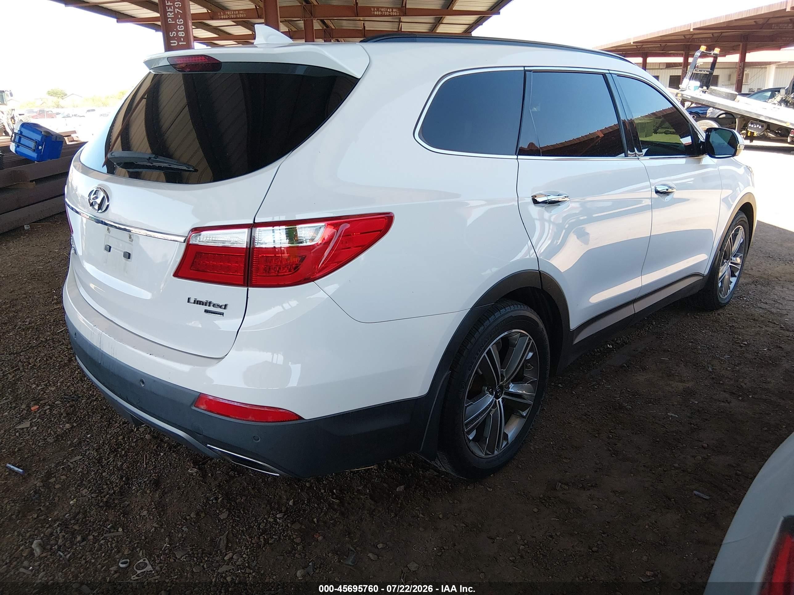 2014 Hyundai Santa Fe Limited White vin: KM8SR4HF9EU081820