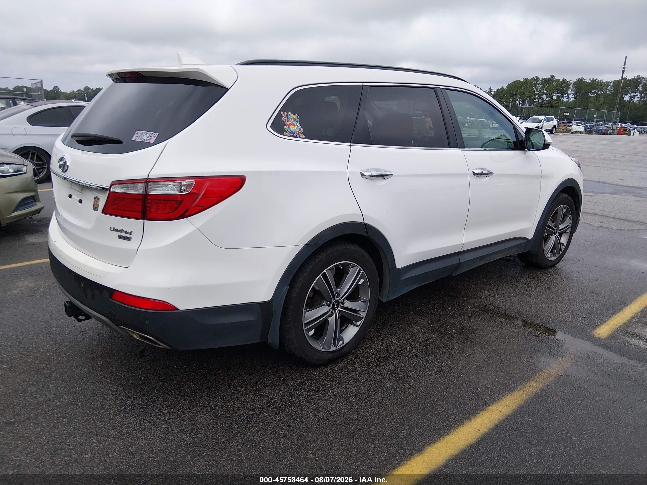 2015 Hyundai Santa Fe Limited White vin: KM8SR4HFXFU098661