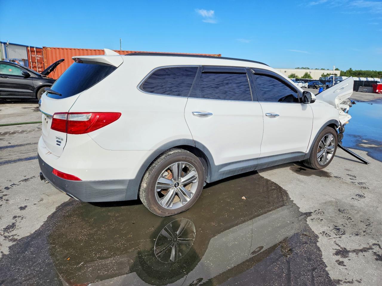 2014 Hyundai Santa Fe Gls White vin: KM8SRDHF0EU081754