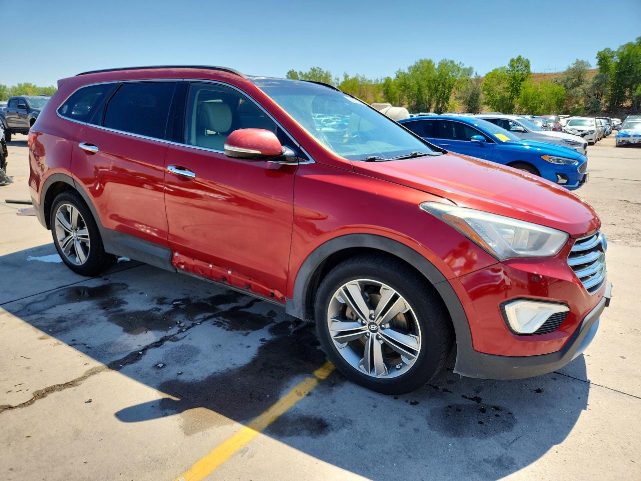 2014 Hyundai Santa Fe Limited Red vin: KM8SRDHF1EU052778