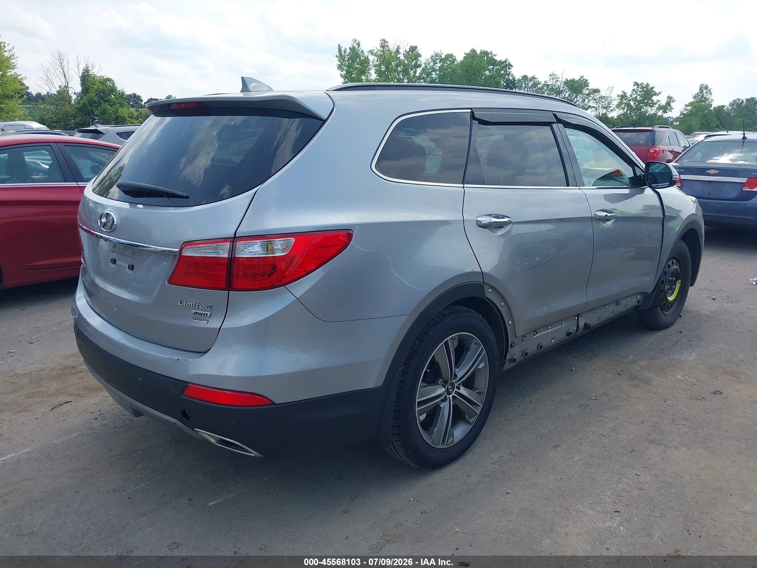 2014 Hyundai Santa Fe Limited Silver vin: KM8SRDHF2EU081321
