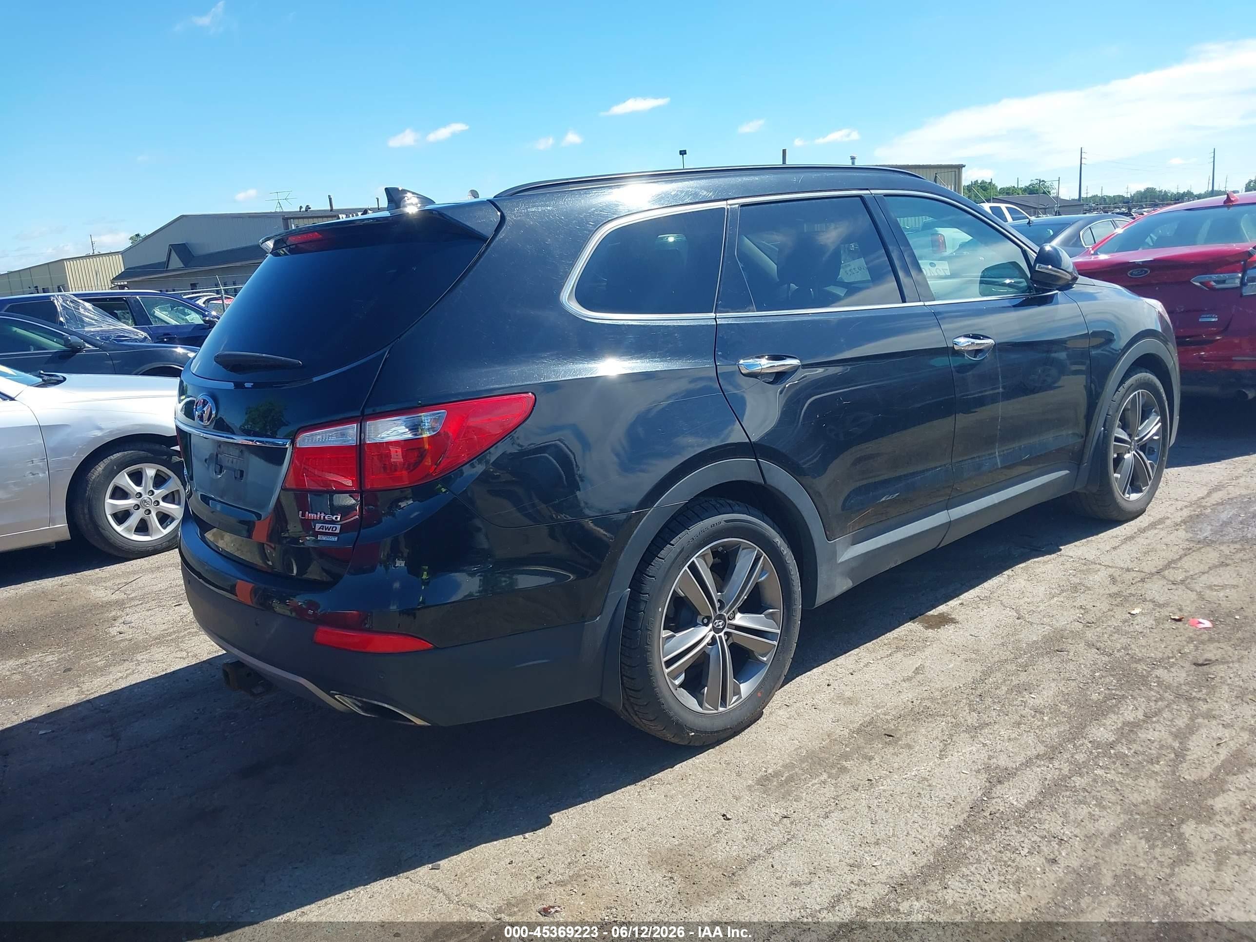 2014 Hyundai Santa Fe Limited Black vin: KM8SRDHF4EU076976