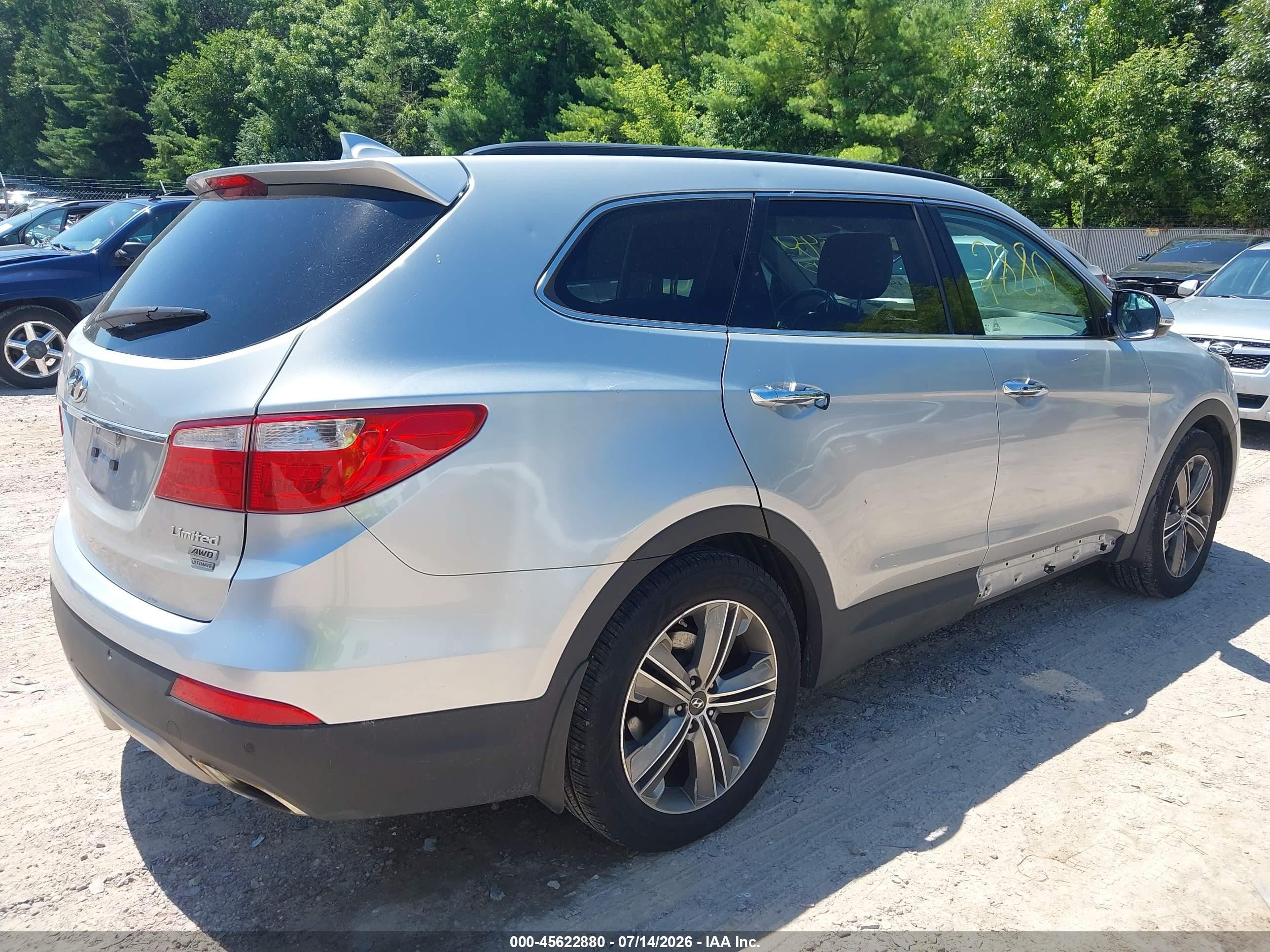 2014 Hyundai Santa Fe Limited Silver vin: KM8SRDHF6EU087400