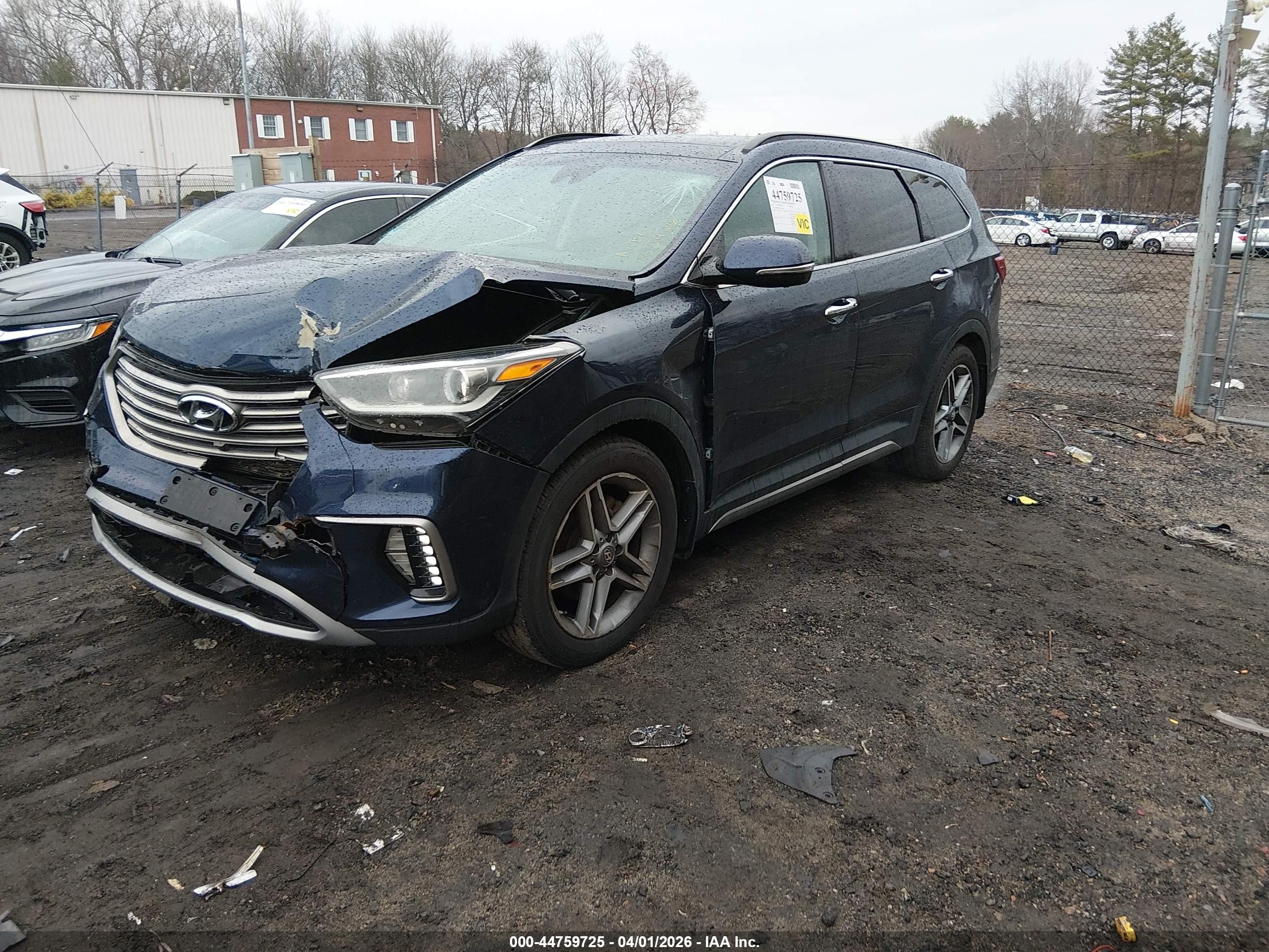 2017 Hyundai Santa Fe Limited Ultimate Синий vin: KM8SRDHF7HU202204