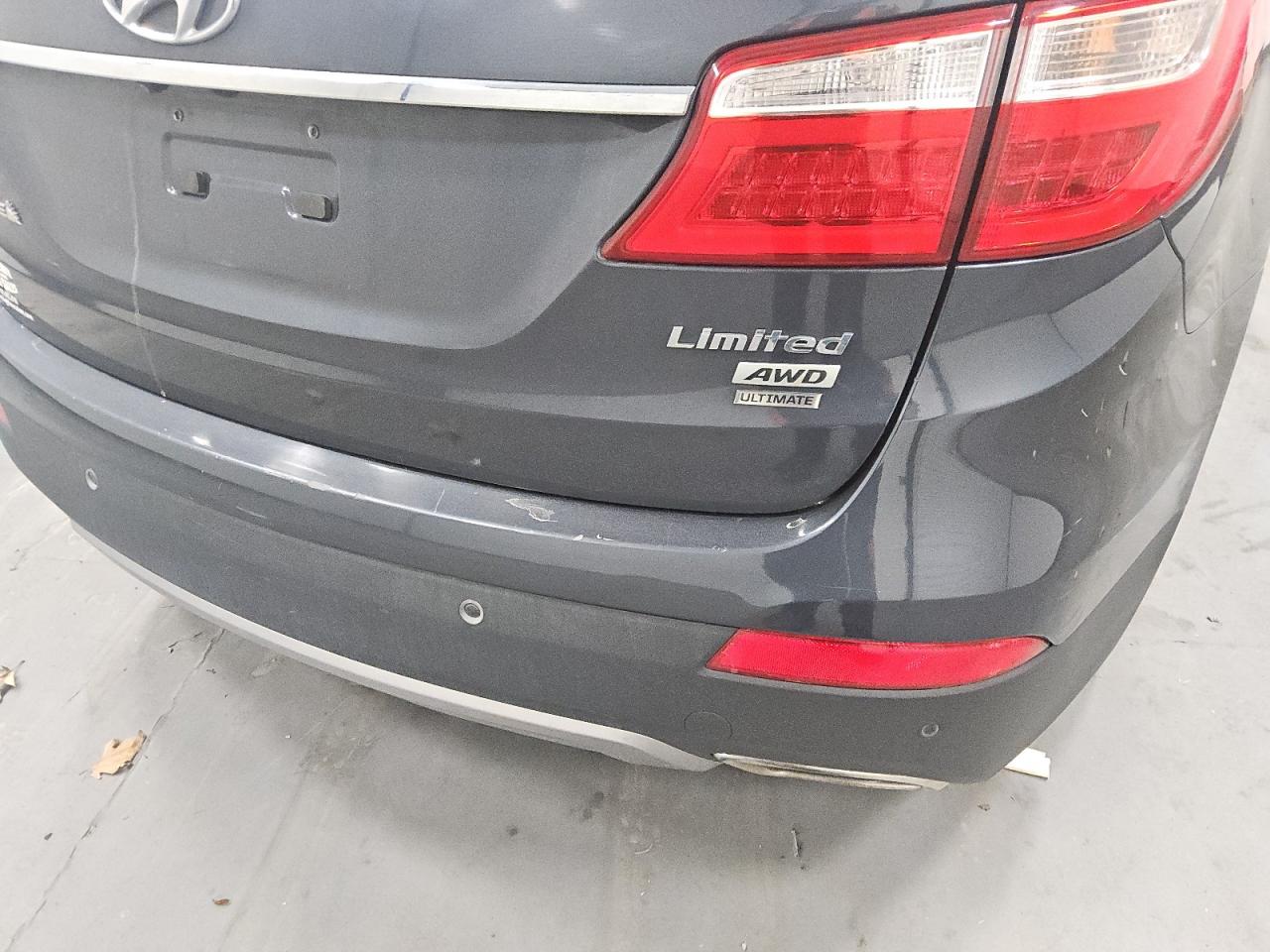 2014 Hyundai Santa Fe Limited Black vin: KM8SRDHF8EU088466 Damage: Rear Bumper, Multiple Scratches Heavy, 8