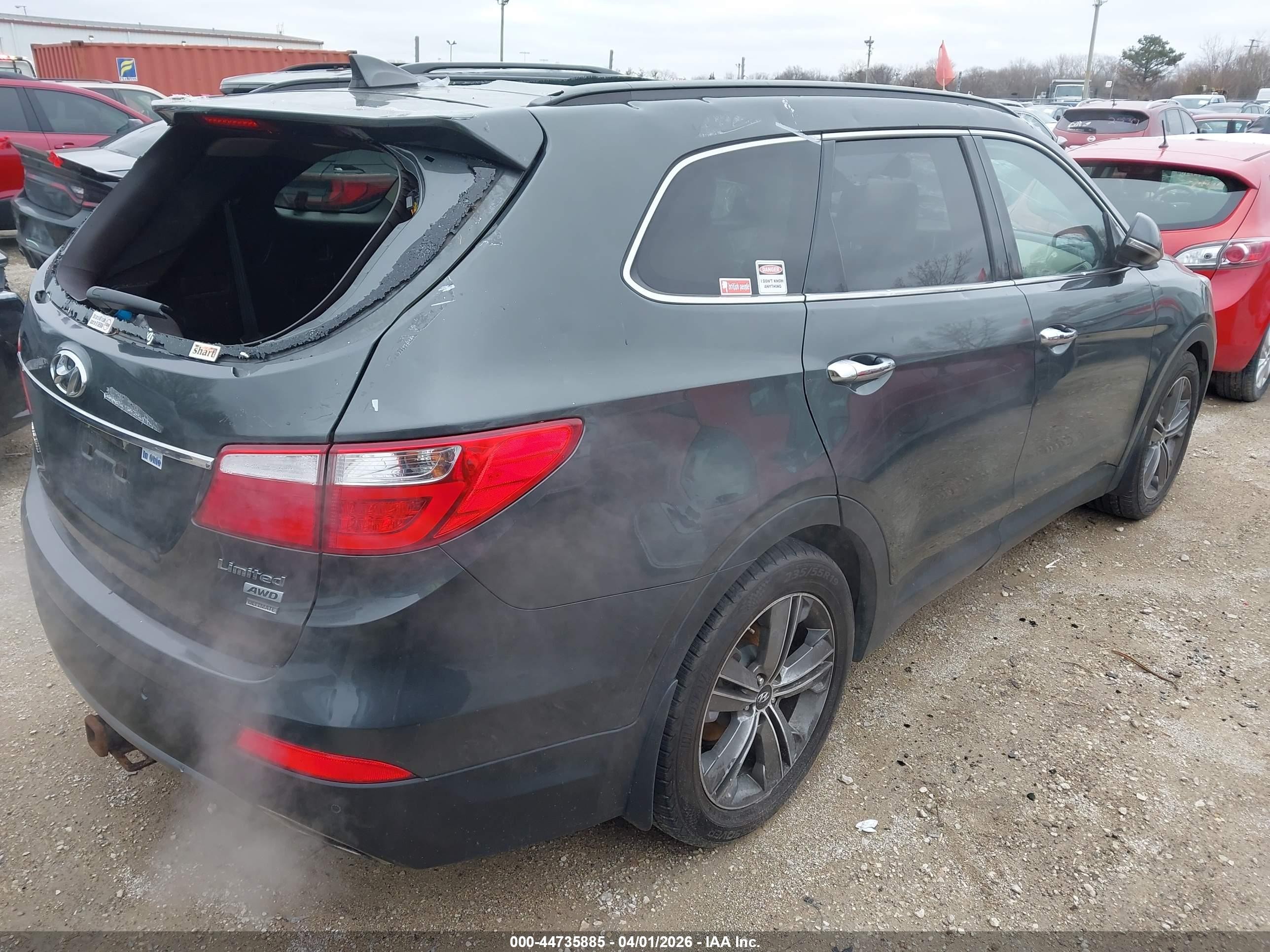 2014 Hyundai Santa Fe Limited Gray vin: KM8SRDHF9EU075399