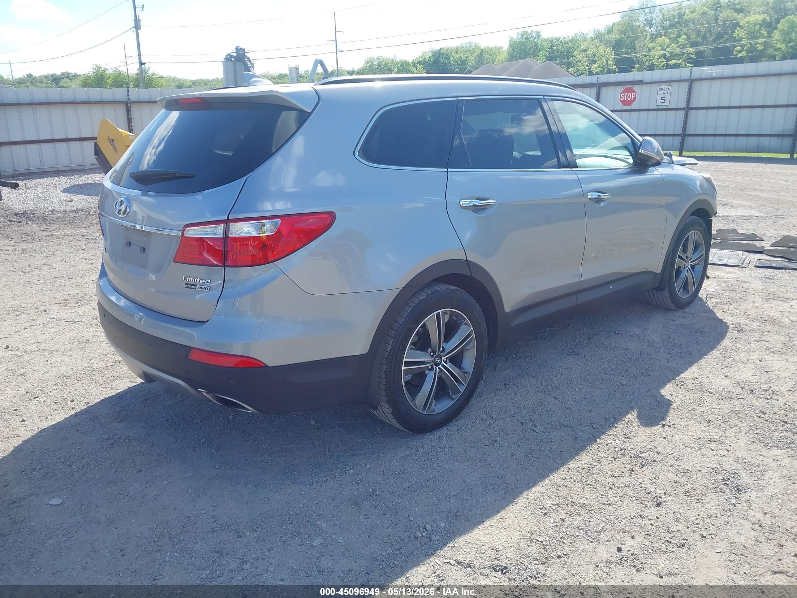 2015 Hyundai Santa Fe Limited Gray vin: KM8SRDHF9FU103770