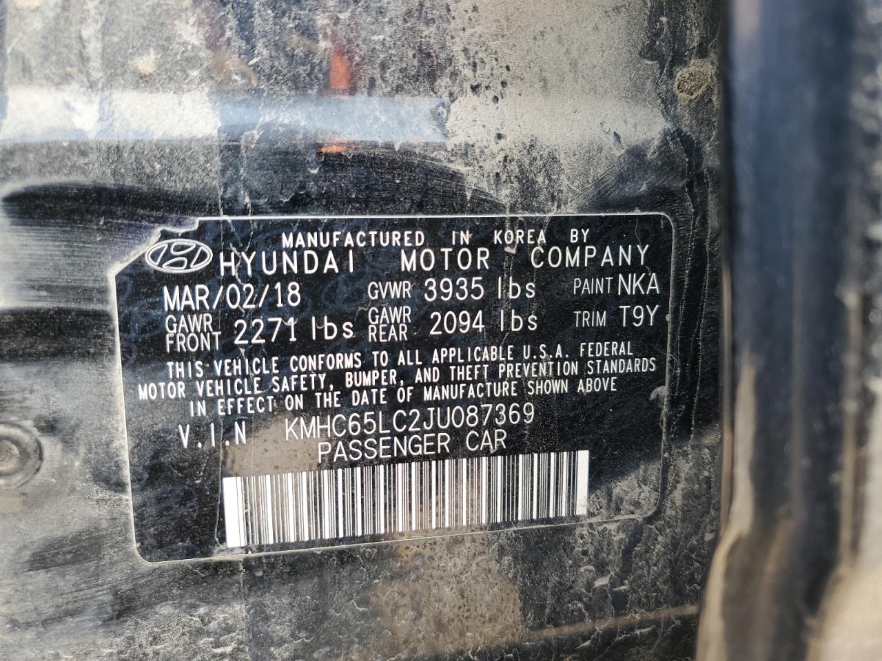 2018 Hyundai Ioniq Blue Black vin: KMHC65LC2JU087369