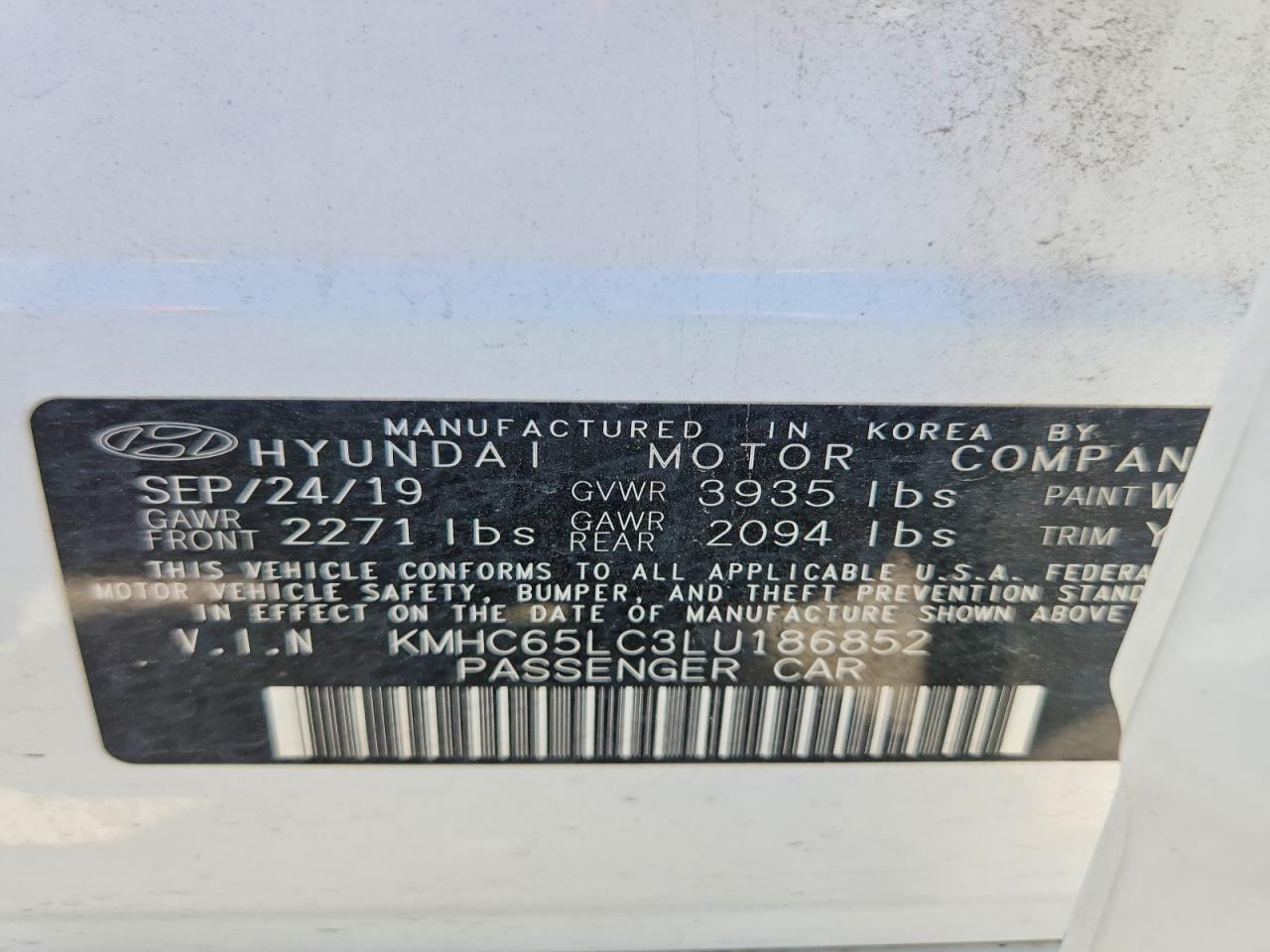 2020 Hyundai Ioniq Blue White vin: KMHC65LC3LU186852