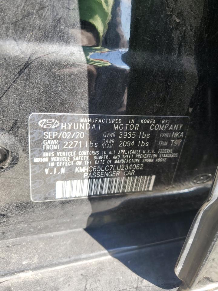2020 Hyundai Ioniq Blue Black vin: KMHC65LC7LU234062