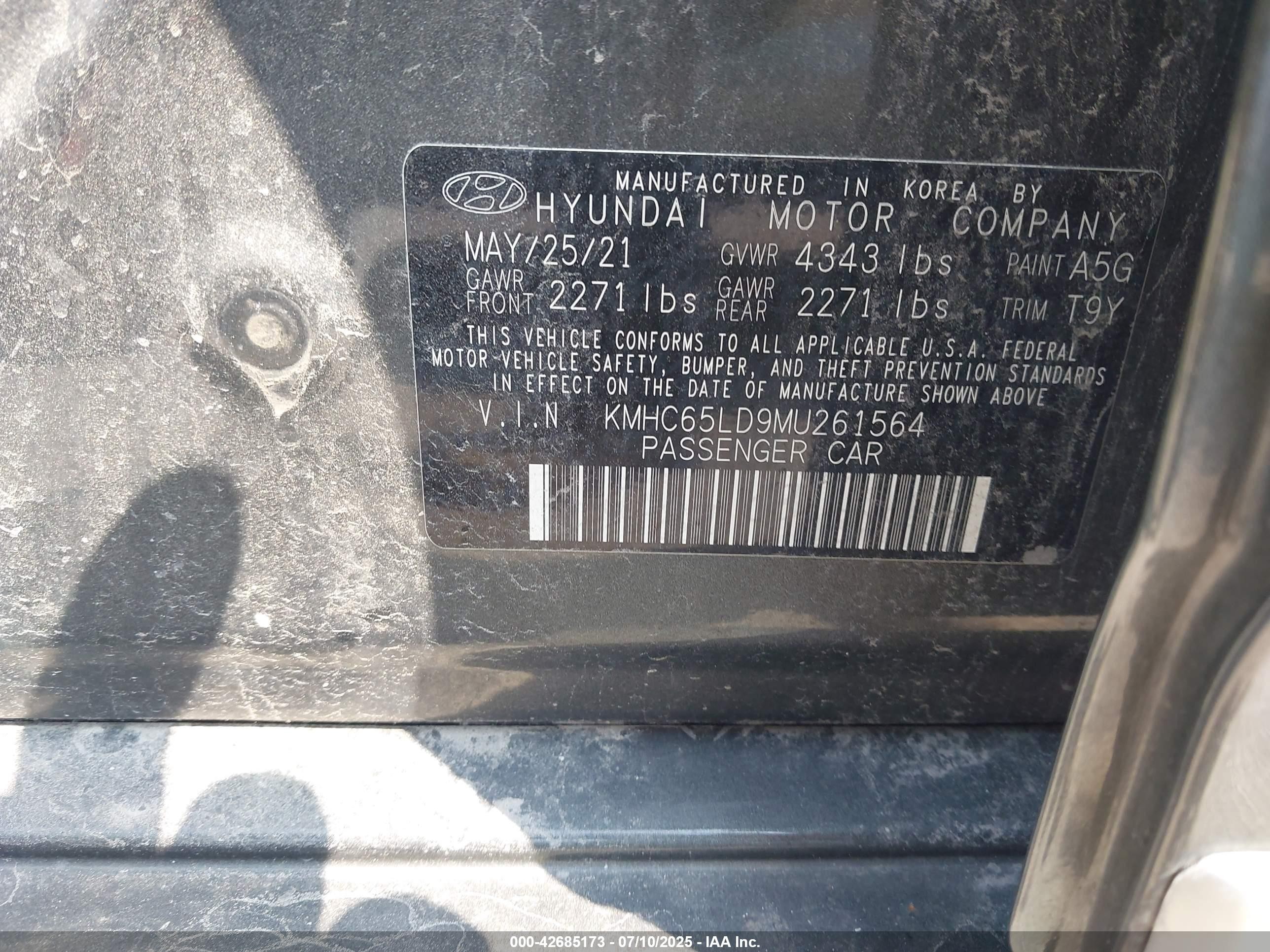 2021 Hyundai Ioniq Plug-in Hybrid Se Gray vin: KMHC65LD9MU261564