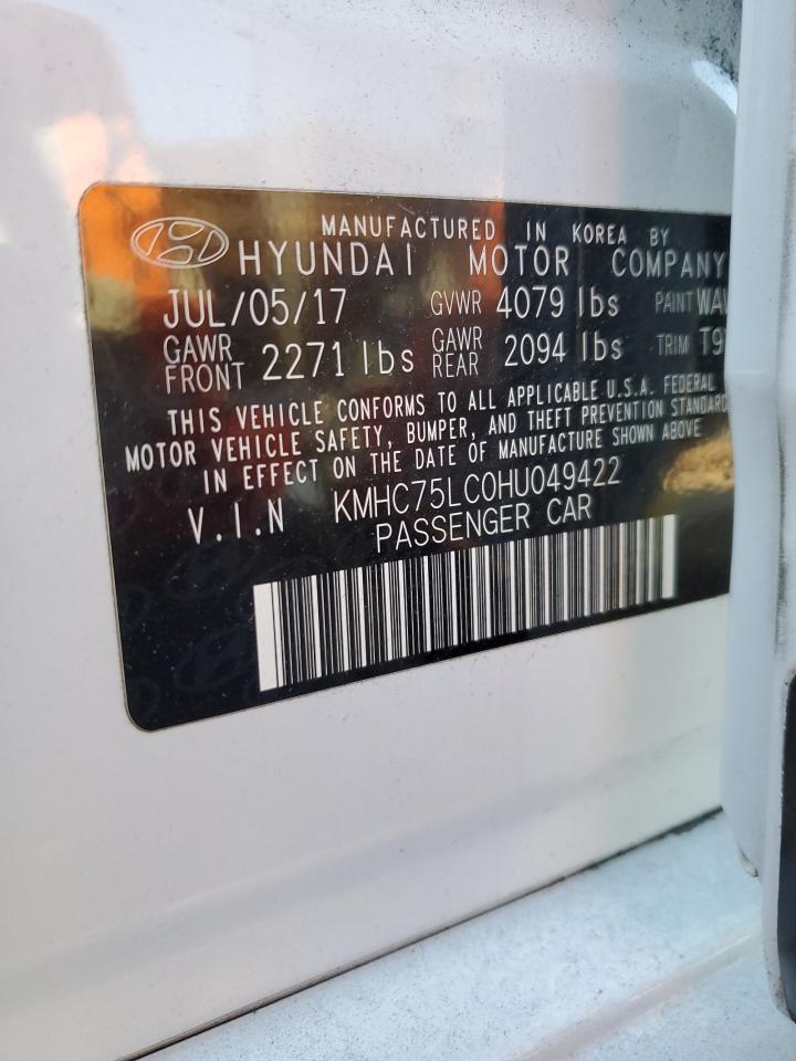 2017 Hyundai Ioniq Sel Белый vin: KMHC75LC0HU049422