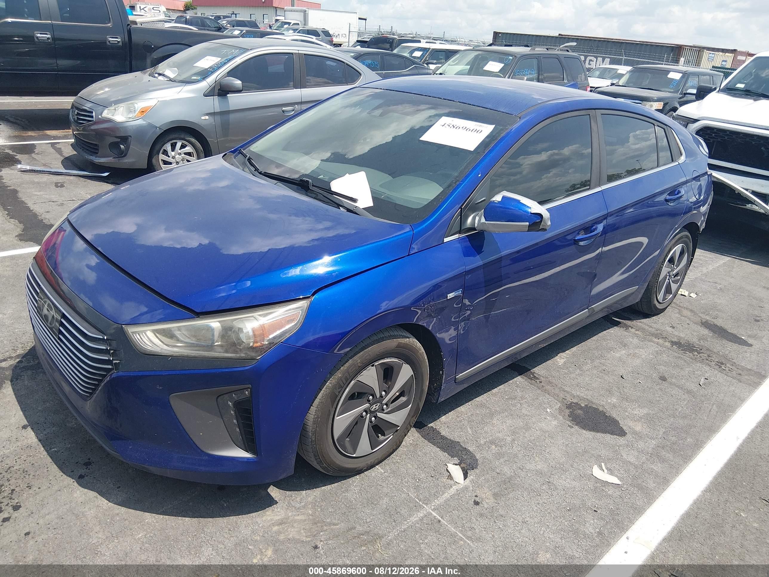 2019 Hyundai Ioniq Hybrid Sel Синий vin: KMHC75LCXKU119760