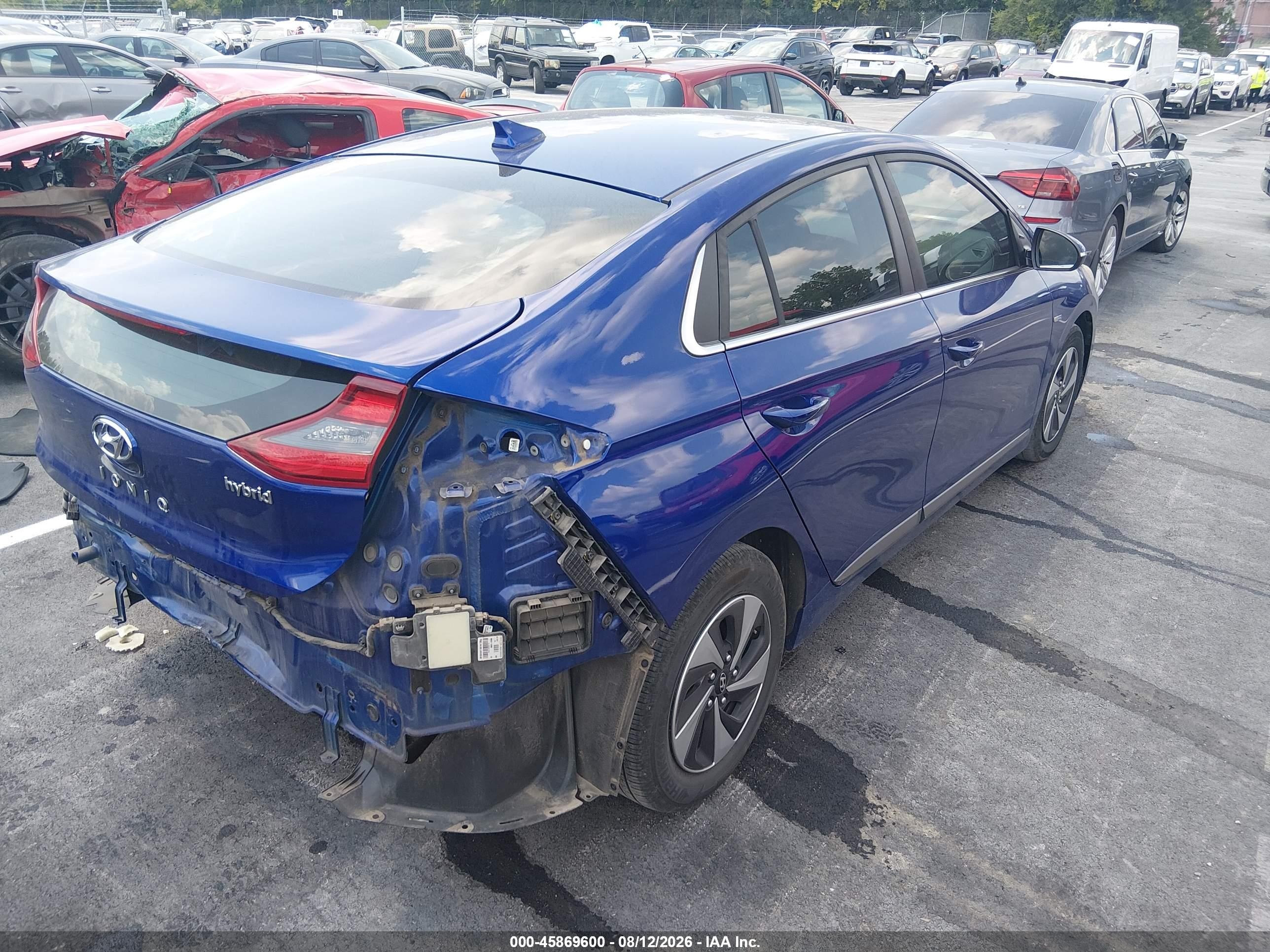 2019 Hyundai Ioniq Hybrid Sel Синий vin: KMHC75LCXKU119760