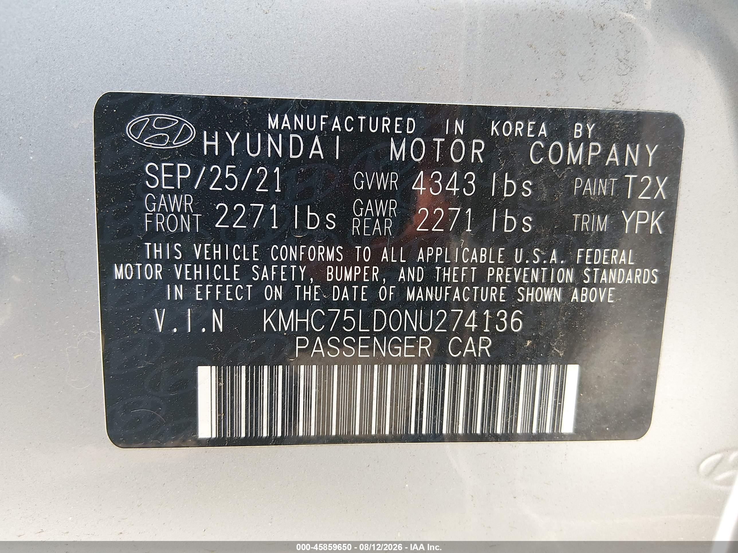 2022 Hyundai Ioniq Plug-in Hybrid Sel Silver vin: KMHC75LD0NU274136